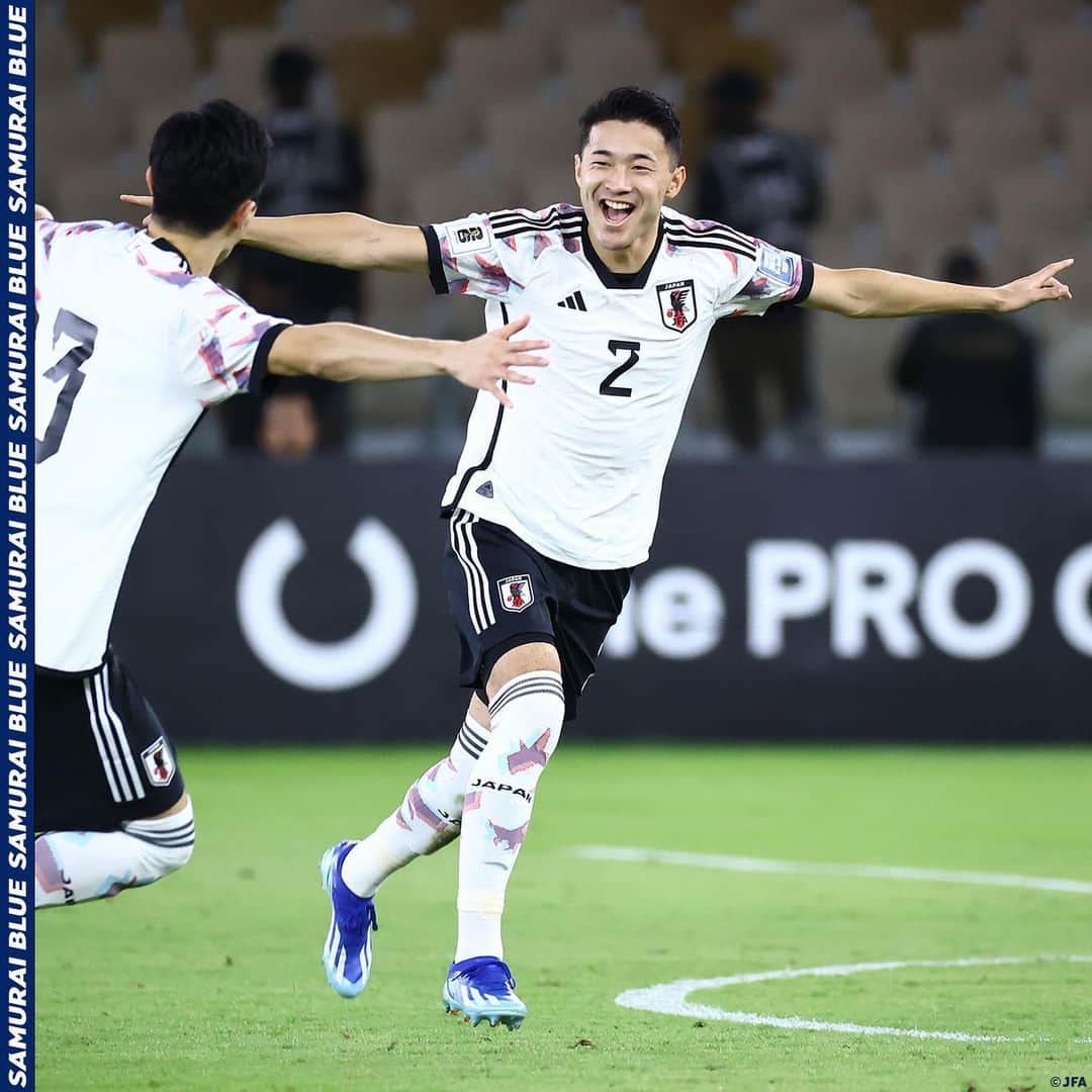 日本サッカー協会のインスタグラム：「. 【2023.11.21 Photo Report③📸】  🏆FIFA #ワールドカップ 26アジア2次予選 兼 AFC #アジアカップ サウジアラビア2027予選 🇯🇵#SAMURAIBLUE 5-0 シリア代表🇸🇾 ⌚️23:45(🇯🇵) 🏟Prince Abdullah AlFaisal Stadium(サウジアラビア)  23 #鈴木彩艶(GK) 2 #菅原由勢 3 #谷口彰悟 5 #守田英正 6 #遠藤航 (C) 9 #上田綺世 14 #伊東純也 16 #冨安健洋 18 #浅野拓磨 20 #久保建英 21 #伊藤洋輝  𝐒𝐔𝐁🔄 1 #前川黛也(GK) 12 #大迫敬介(GK) 4 #町田浩樹 7 #佐野海舟 8 #相馬勇紀 10 #堂安律 11 #細谷真大 13 #南野拓実 15 #渡辺剛 17 #田中碧 19 #中山雄太 22 #毎熊晟矢  監督 #森保一  #AsianQualifiers #夢への勇気を #jfa」