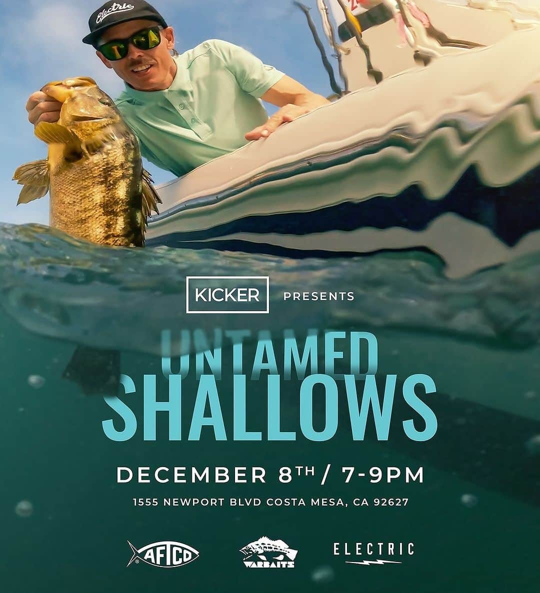 Electric_Fishingのインスタグラム：「@kickerfishing UNTAMED SHALLOWS // ENSENADA  Join us for the premiere of a short film, where Randy, Skyler, Ira, and Teddy scour the Mexican coastline in search of familiar faces in unfamiliar waters.   The event will be held at West Coast Marine in Costa Mesa.  Date: December 8th Time: 7-9pm Address: 1555 Newport Blvd, Costa Mesa, CA 92627  …. @aftco @warbaits @electric_fishing @westcoastmarineservice」