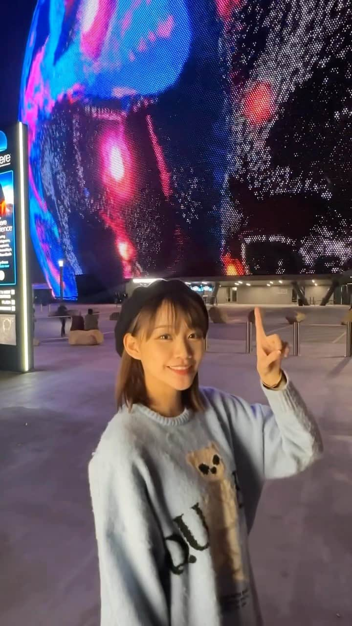 保﨑麗のインスタグラム：「スフィアはすごかったです🌏  #lasvegas  #sphere  #毛玉」