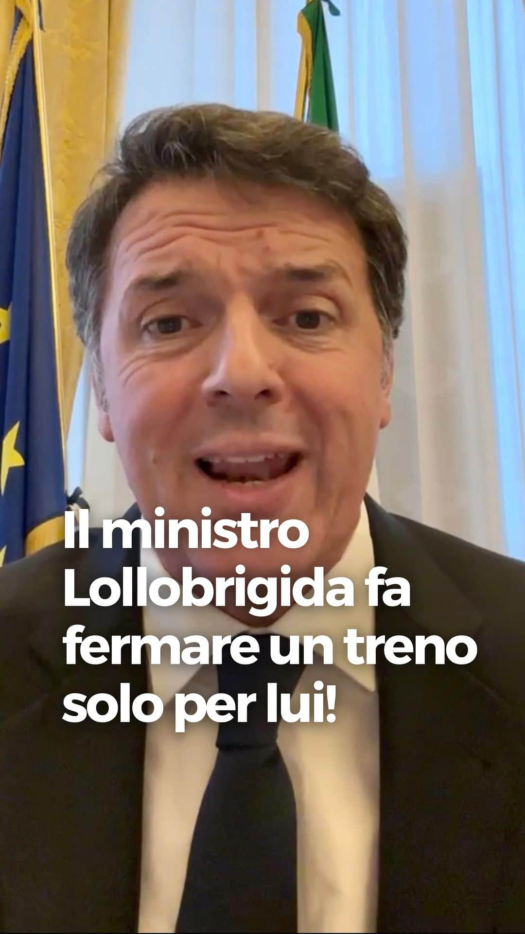 マッテオ・レンツィのインスタグラム：「Il Governo anziché risolvere il problema dei ritardi dei treni fa fare le fermate solo per il ministro Lollobrigida.  È scandaloso. Credo siano doverose le dimissioni del Ministro. Scrivetemi cosa ne pensate, vi leggo nei commenti」