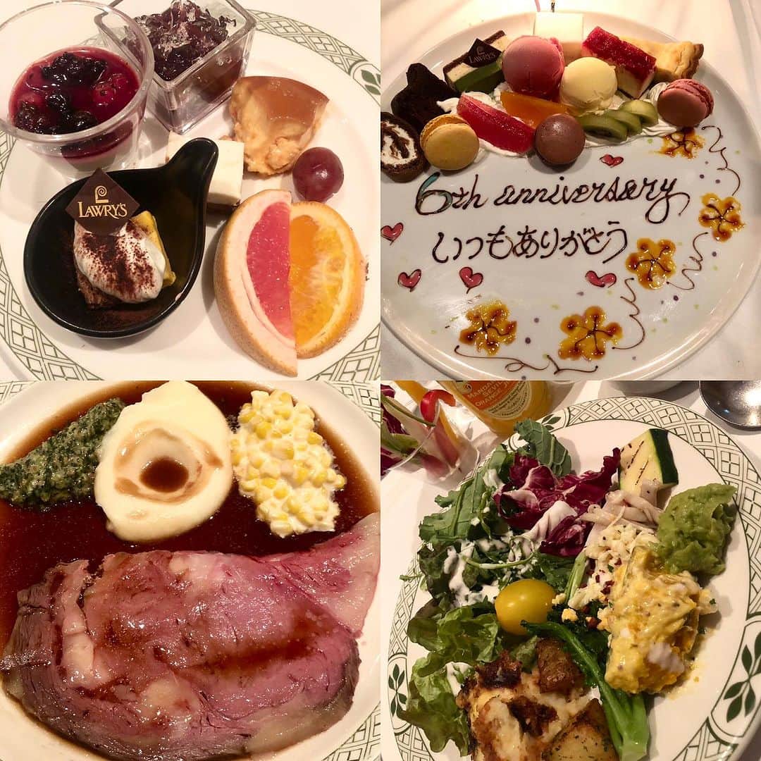 那須久美子さんのインスタグラム写真 - (那須久美子Instagram)「2023.11.22  良い夫婦の日💕  6回目の結婚記念日💕  今年は恵比寿ガーデンプレイスにあるロウリーズ・ザ・プライムリブにて✨  去年は3人だったのが4人になり、守るべき宝物が増えました✨  わちゃわちゃして、疲労困憊にもなりますが、、、一年一年楽しい思い出を重ねていきたいです✨  #結婚記念日　 #いい夫婦の日 #ロウリーズザプライムリブ  #恵比寿がーデンプレイス」11月22日 23時23分 - nasu_kumiko