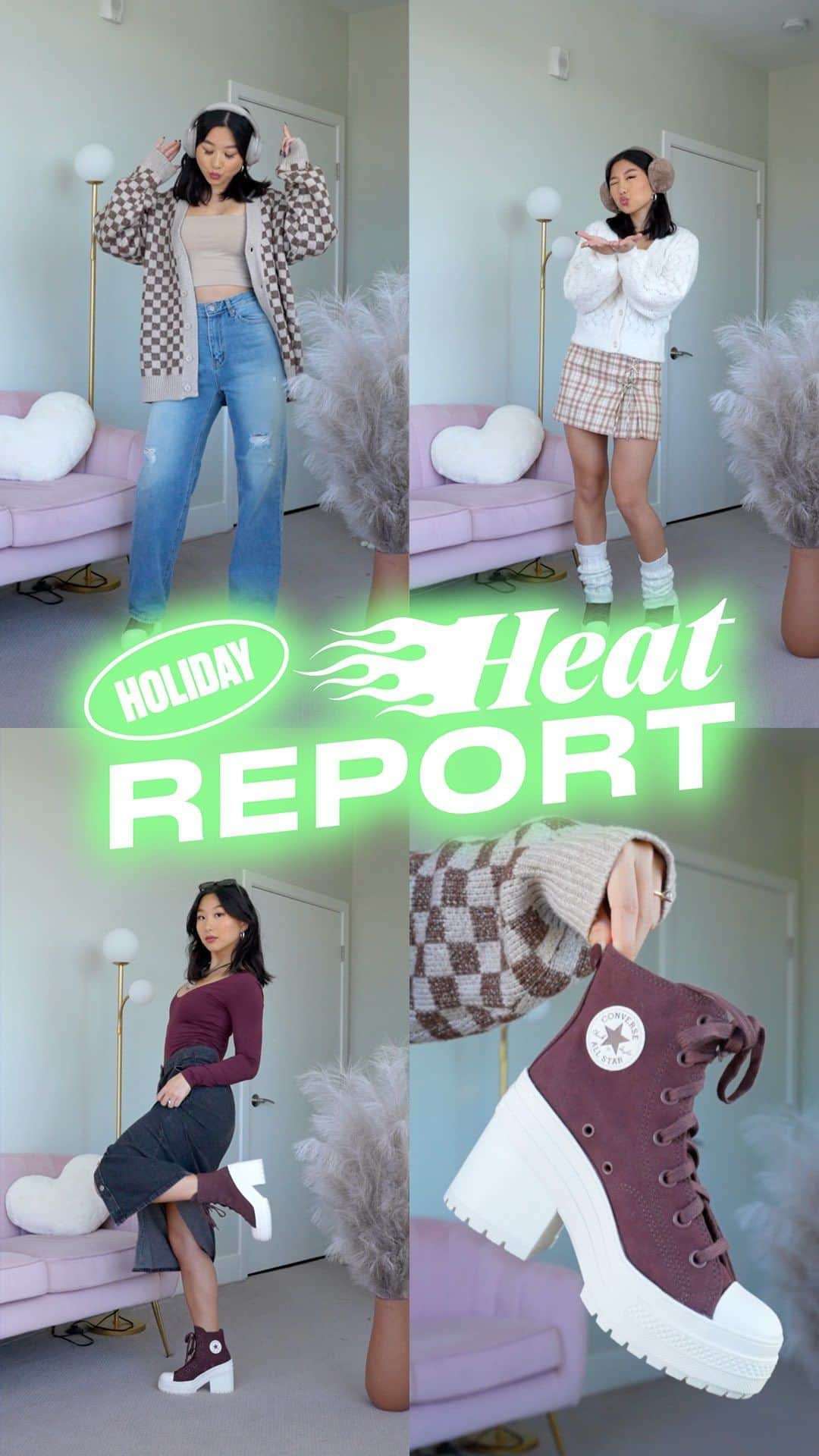 converseのインスタグラム：「Holiday haul alert 🚨 @vivacious.honey takes us through her Fitsgiving style must-haves in this episode of Holiday Heat Report 🔥   Link in bio to shop her De Luxe Heels and more from our holiday drop. #CreateNext」