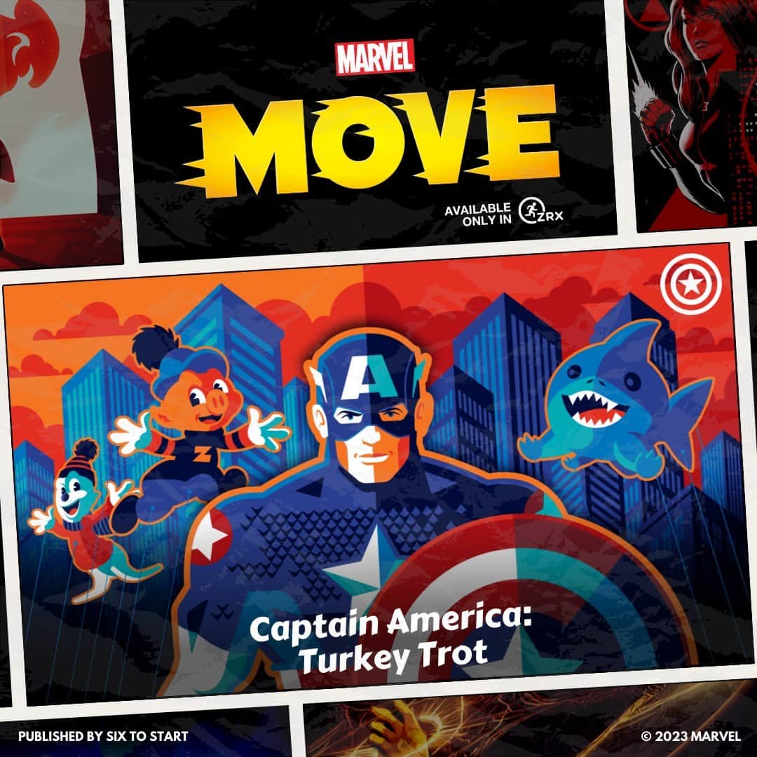 Marvel Entertainmentのインスタグラム：「Save Thanksgiving from a dastardly villain as you race through the heart of the New York parade with Steve Rogers by your side. ‘Captain America: Turkey Trot’ is now available in @MarvelMove!」