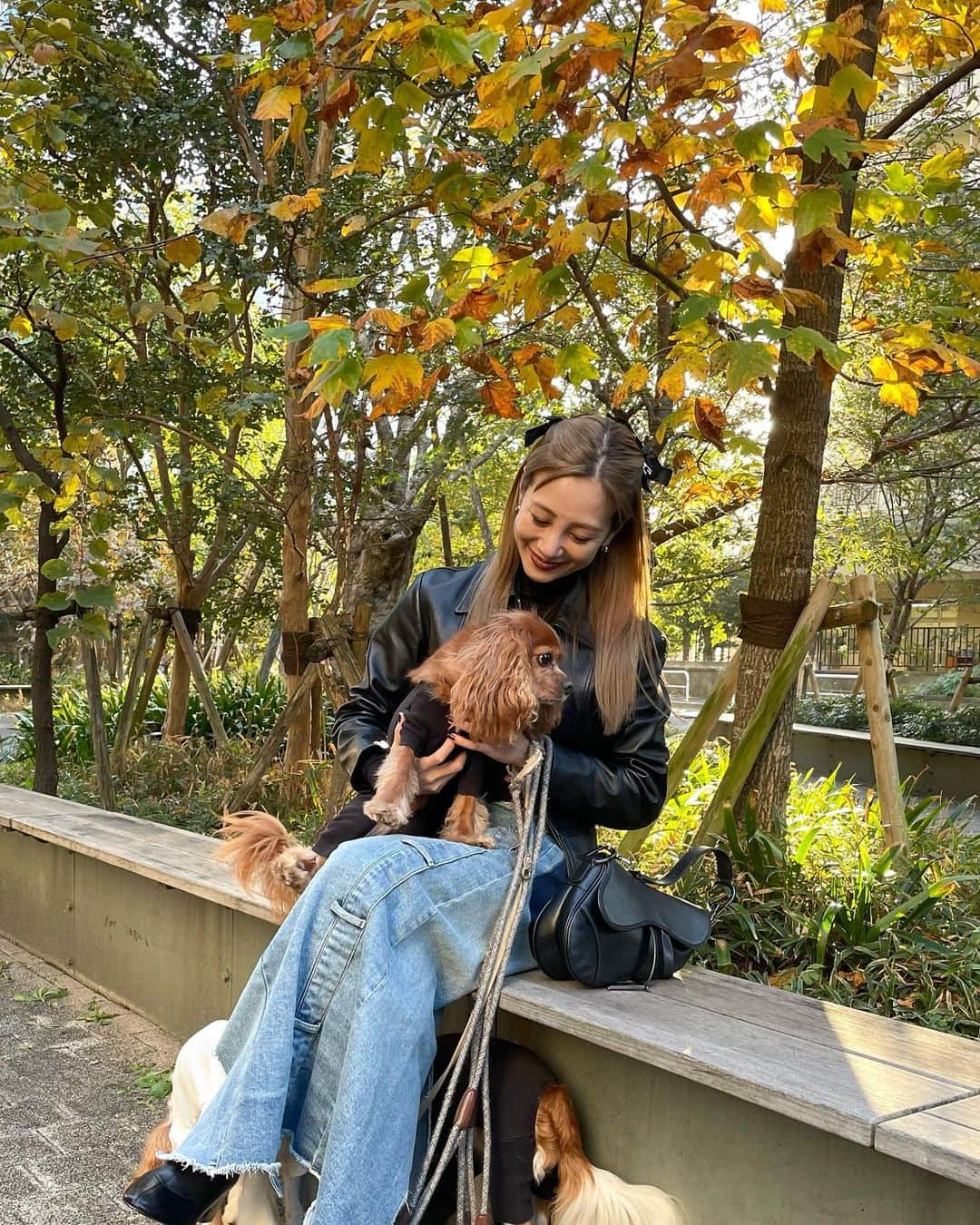 木下ココさんのインスタグラム写真 - (木下ココInstagram)「autumn in Tokyo🍂🍂 いい天気☀️ ・ ・ ・ ・ #ootd #dailystyle  #fashion #denimstyle  #leatherjacket  #デニムコーデ  #レザージャケット  #木下ココ」11月22日 16時39分 - cocot_chan