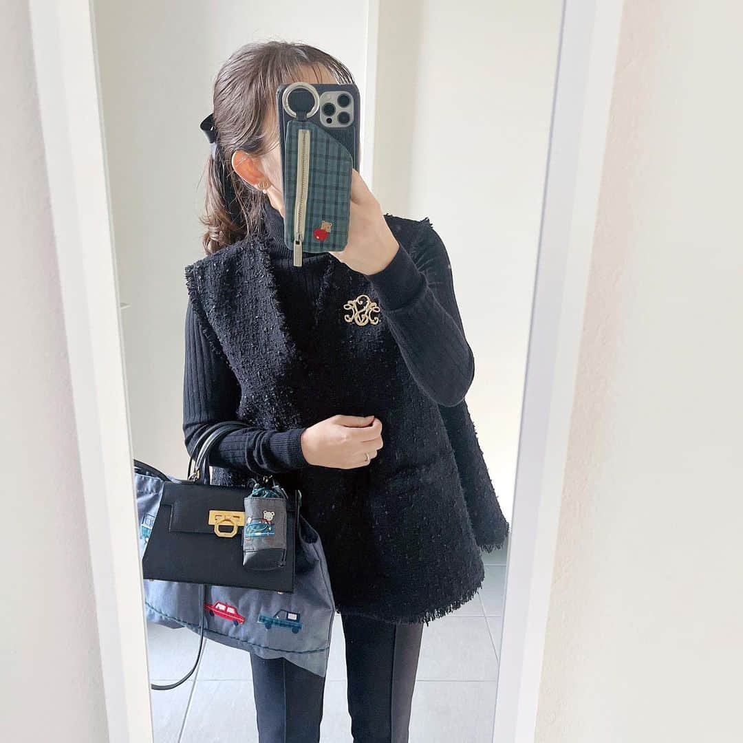 Heve 新宿伊勢丹POPUP限定カラー ブラックツイードジレ heve