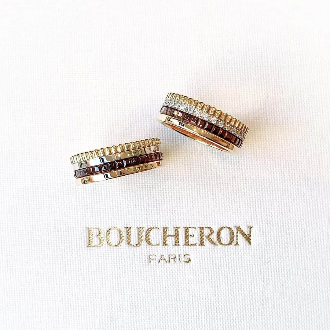 bijouxthreecさんのインスタグラム写真 - (bijouxthreecInstagram)「【BOUCHERON】  160年以上の歴史を持つフランスのハイジュエリーブランド “BOUCHERON”(ブシュロン)🇫🇷  ご結婚指輪としてお選びいただく方も多い ブシュロンの代表作「キャトル」リング。  その大胆なデザイン性は 周りと違う、自分たちらしさを 指先に纏われせてくれます✨  是非1度観にいらして見てくださいませ☺️ ． #boucheron #ブシュロン #キャトル #quatre #リング #指輪 #結婚指輪 #マリッジリング #婚約指輪 #エンゲージリング #ブライダルリング  #プレ花嫁 #記念 #記念リング #ご褒美ジュエリー  #指輪探し #結婚指輪探し  #bijouxthreec #ビジュースリーク #新潟 #古町」11月22日 17時50分 - bijouxthreec