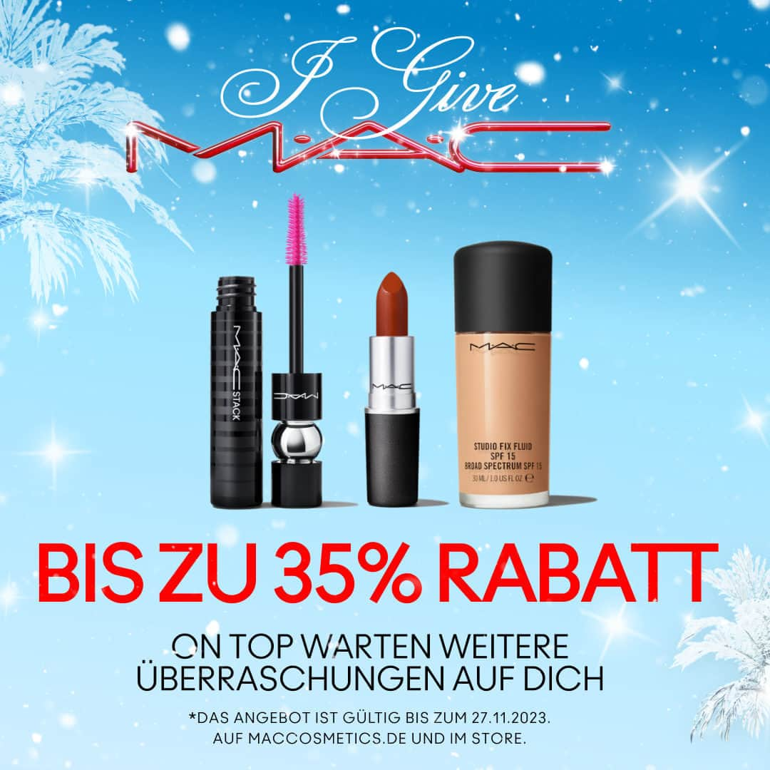 M·A·C Cosmetics Deutschlandのインスタグラム：「CYBER WEEK BABY 😍  Sichere Dir noch bis zum 27.11.2023 auf Deinen Einkauf auf maccosmetics.de und in unseren MAC Stores 30% Rabatt!* 🔥  Psst...werde Teil unseres MAC Lover Treueprogramms und sichere Dir ganze 35% Rabatt!  *Das Angebot gilt vom 20.11. - 27.11. Ausgeschlossen sind Viva Glam, Squirt Plumping Gloss, Studio Radiance Foundation, Locked Kiss Lipstick, Minis & bereits am 11.11. reduzierte Produkte.」