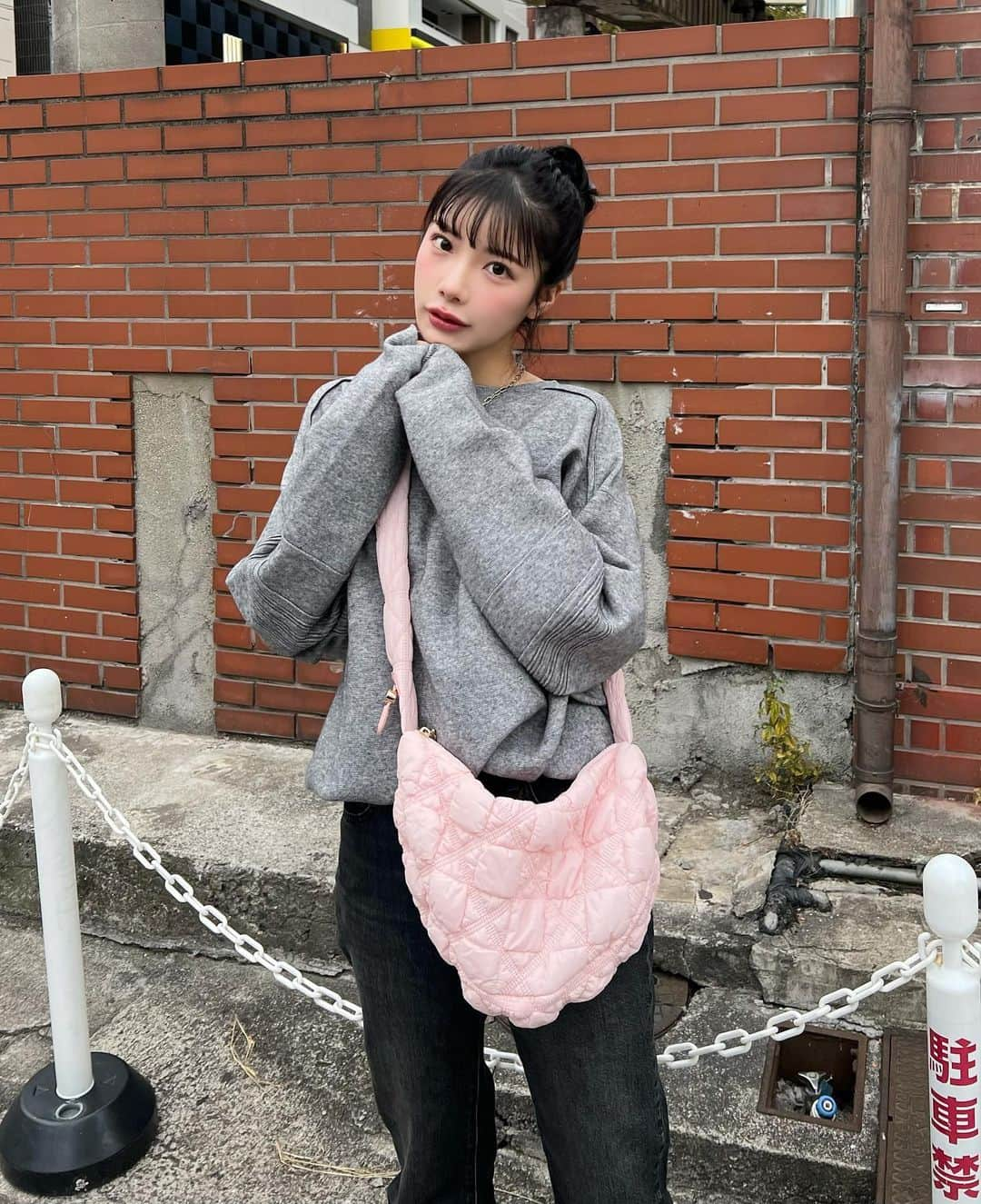 えみ姉さんのインスタグラム写真 - (えみ姉Instagram)「ㅤ ㅤ  大好きな @carlynbag のバッグ​ ピンクもゲットした♡♡​ ㅤ 軽くて柔らかくてデザイン可愛いのに​ 大容量なのが良すぎる🛍️​ ㅤ 最近シンプルめなコーデが好きで​ 差し色になるピンクとグレーの組み合わせ​ してみたんやけど可愛すぎん...？​ ㅤ ㅤ Qoo10のMOVEから購入できるよ！​ (11月22日~12月3日までQoo10MOVEメガ割実施中♡♡)​ ㅤ ㅤ #PR #CARLYNBAG #COZY #カジュアルファッション #カジュアルコーデ #韓国ファッション #韓国コーデ #ノームコア」11月22日 19時04分 - emk_oooo