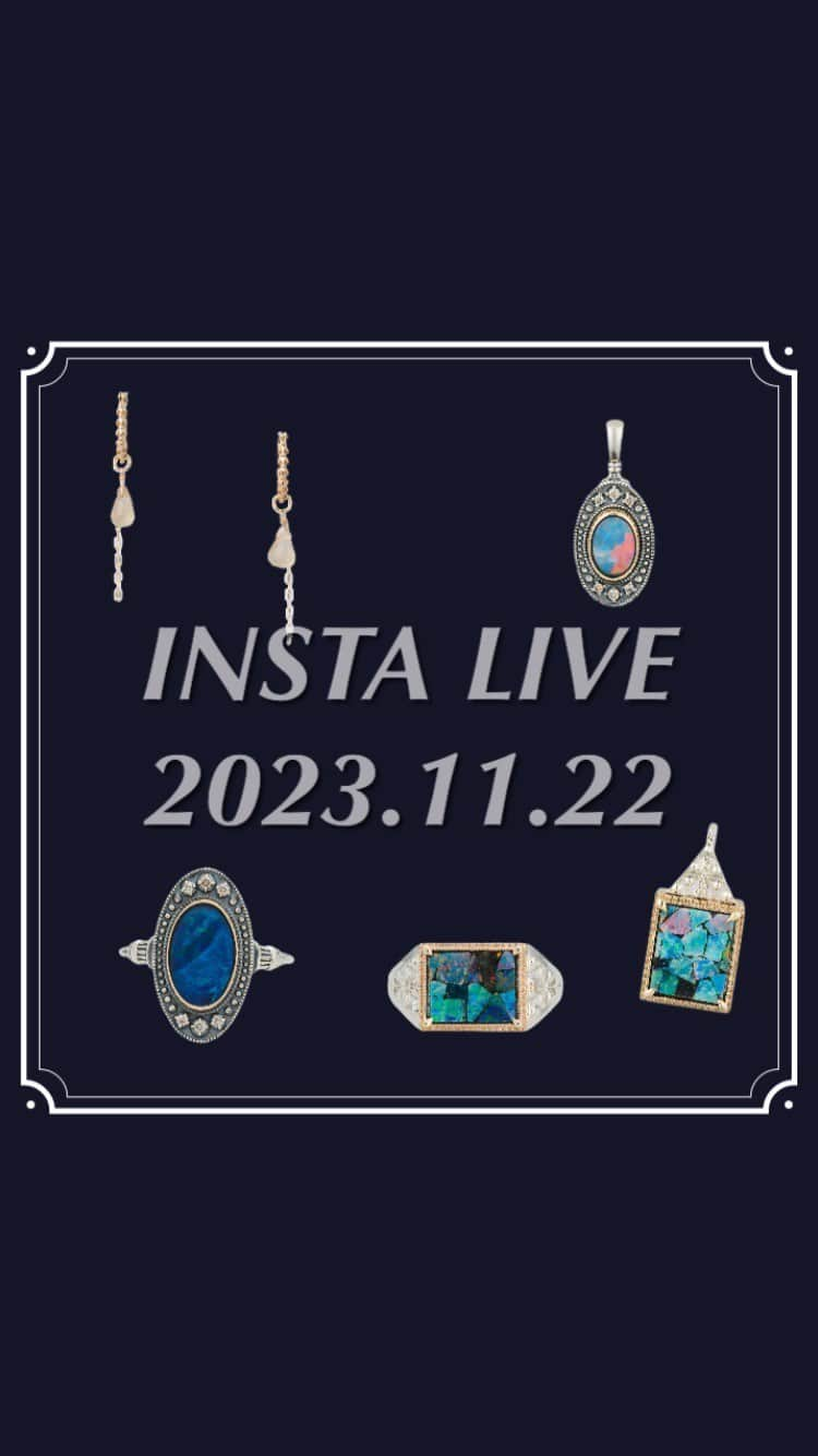 ageteのインスタグラム：「. 本日は11/23発売の新作から、オパールのシリーズをご紹介致します。 表情豊かなダブレット、モザイクオパールをミュゼオロジーをテーマに仕立てました。 ぜひご覧ください。  #agete #jewelry #アガット #リング #チャーム #ピアス#オパール」