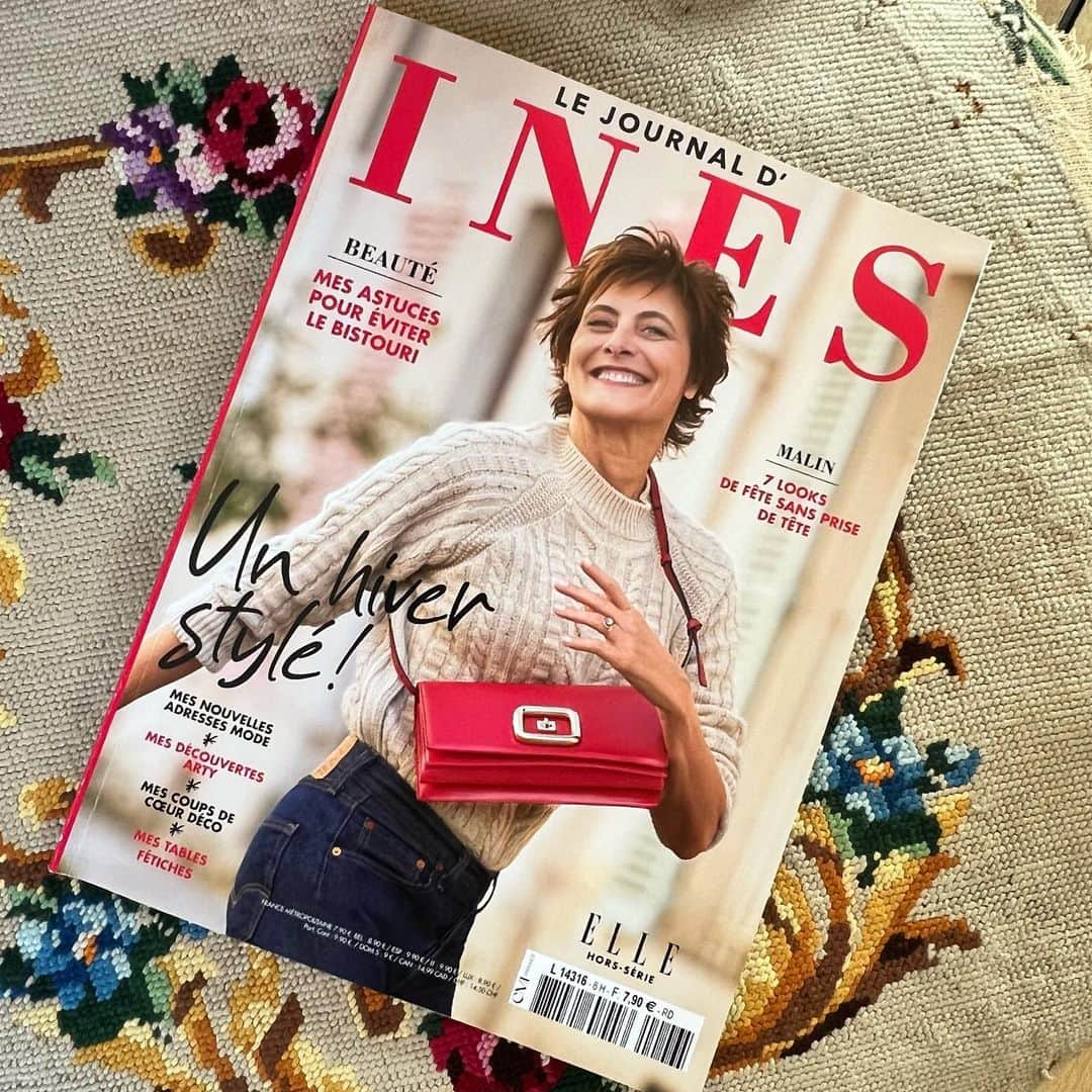 イネス・ド・ラ・フレサンジュのインスタグラム：「Dans les kiosques demain! #lejournaldines merci @sophiegachet @rodolphe_bricard @delphinecourteille_paris @lydiapujolsmakeup @veroniquephilipponnat #tommeredith」