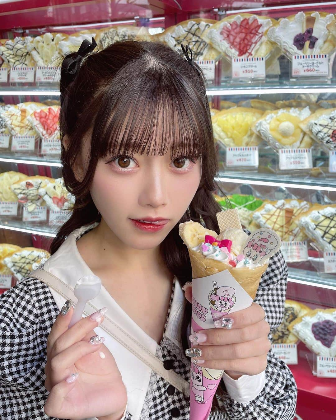 大場結女さんのインスタグラム写真 - (大場結女Instagram)「マリオンクレープ🧁🤍  久しぶりにクレープ食べました💞見た目も可愛くて美味しかったよ~!!（т-т）また食べたいっ♪  @marionjapan 🎀   #クレープ #クレープ屋  #渋谷 #マリオンクレープ」11月22日 20時13分 - yume.o__06