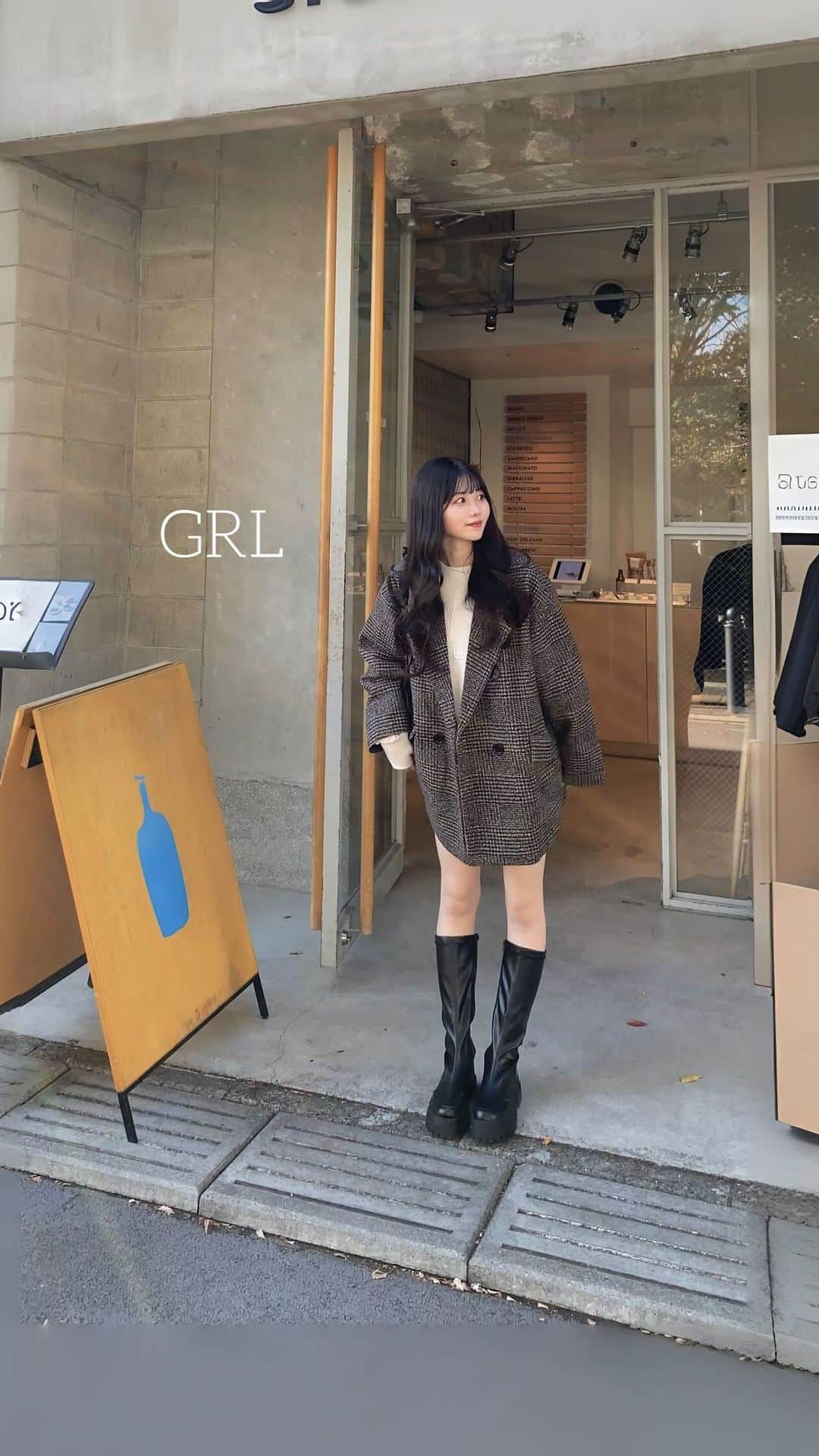 星乃まひろのインスタグラム：「このジャケットサイズ感もかわいくてお気に入り🫶🏻 @grl_official  ㅤㅤㅤㅤㅤㅤㅤㅤㅤㅤㅤㅤㅤ ㅤㅤㅤㅤㅤㅤㅤㅤㅤㅤㅤㅤㅤ #グレイル #grl #grl購入品 #ootd #コーデ #ジャケットコーデ #スウェット」