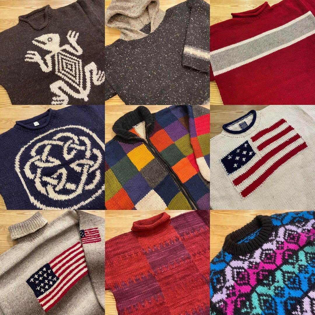 dracaenaのインスタグラム：「New  11月23日(木) 11:00~   "Ecuador hand knit sweater"  ※記載商品以外にも多数入荷しております。  INSTAGRAM @dracaena_kichijoji  #Dracaena_Kichijoji #DracaenaKichijoji #DracaenaNorth  #dracaena  #VintageShop  #Vintage  #Kichijoji  #吉祥寺 #古着屋 #ドラセナ吉祥寺 #ドラセナ  #井の頭公園 #七井橋通り  #ヴィンテージショップ #ヴィンテージ #古着 #🇺🇸 #🇨🇦 #🇯🇵  #unitedstates  #canada  #buyingtrip」