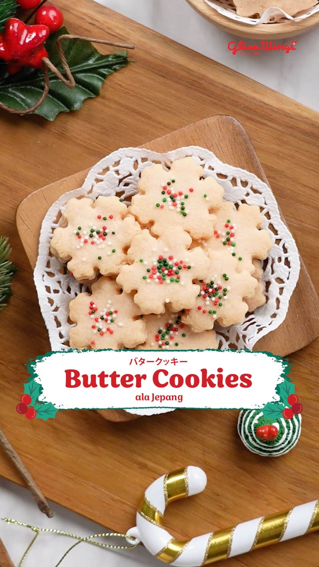 Glico Wingsのインスタグラム：「LUMER DI MULUT! Resep Renyah Butter Cookies ala Jepang untuk hari Natal #CupTerlengkap #EsKrimJepang #FrostbiteCup」