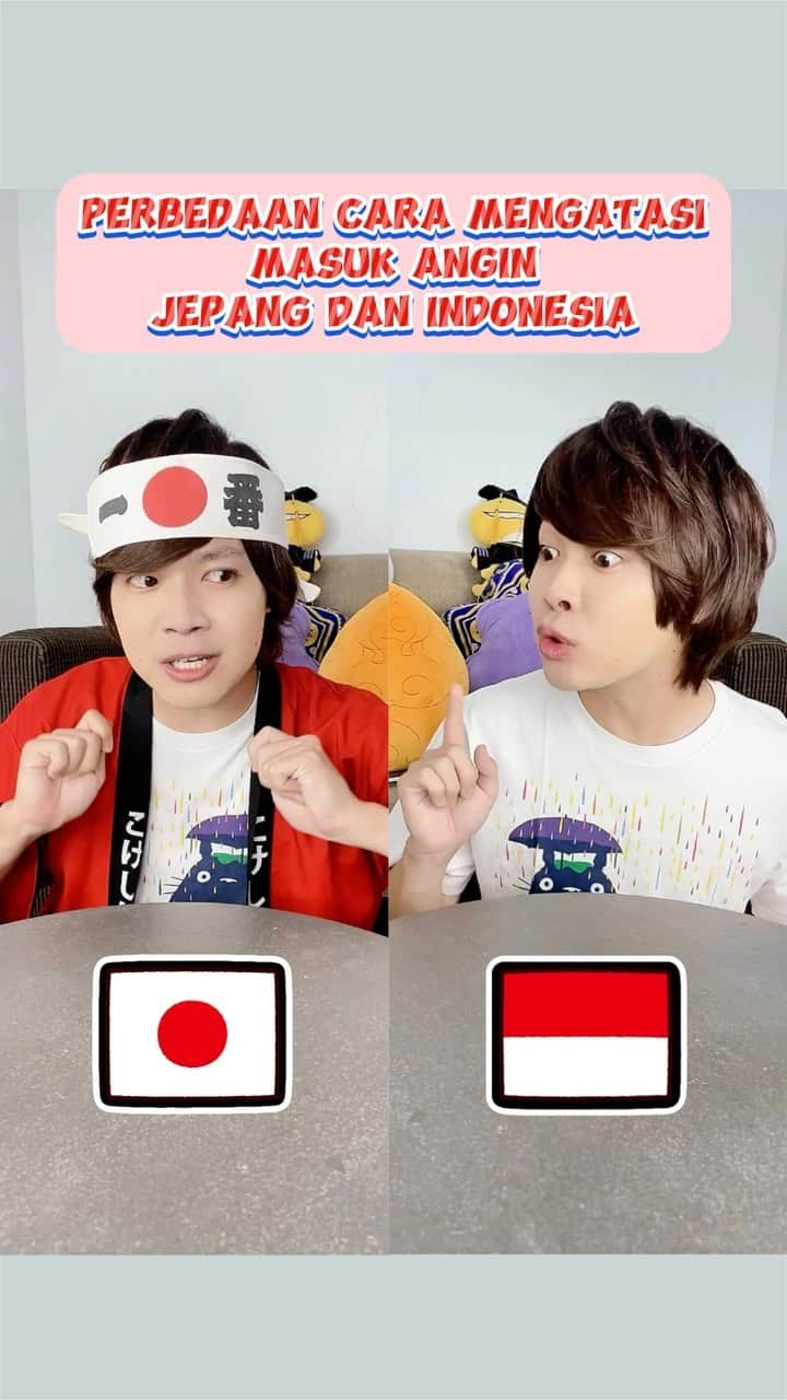 そこらへん元気のインスタグラム：「Perbedaan cara mengatasi masuk angin 🇯🇵&🇮🇩! Kalau Kerokan benaran bisa sembuh masuk angin? Aku sebenarnya belum coba😅 Cara Jepang yang pake daun bawang, itu kaya mitos ya tapi terkenal di Jepang😂 Dan kalau ada cara mengatasi masuk angin yang lain, tolong kasih tau yaaa  #caramengatasimasukangin #jepangindonesia #🇯🇵🇮🇩 #japanese #bedabudaya #cultureshock #belajarbahasajepang #genkibanget」