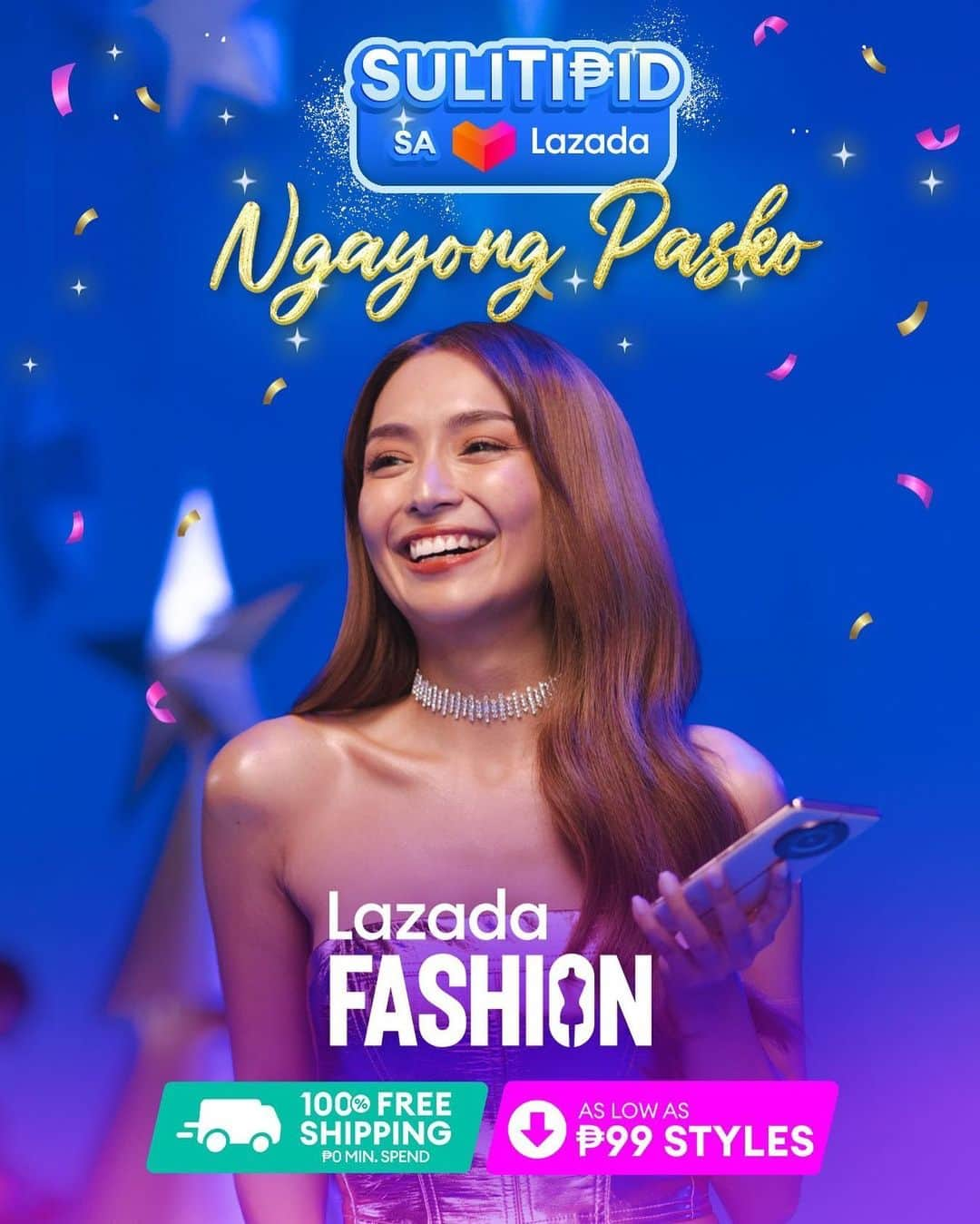 Kathryn Bernardoさんのインスタグラム写真 - (Kathryn BernardoInstagram)「Todo bigay tayo sa porma ngayong Pasko dahil #SuliTipidSaLazada! 👗🎄  Shop as low as low as ₱99 on #LazadaFashionPH, may 100% free shipping with no min. spend pa!」11月22日 20時51分 - bernardokath