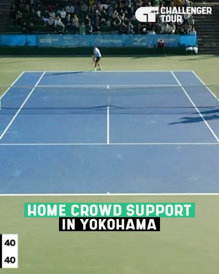 内山靖崇のインスタグラム：「Feeling the support at home 🙌  @yasutaka0805 is quarterfinals bound in Yokohama after grinding past Hong 2-6, 6-4, 6-4  #ATPChallenger」