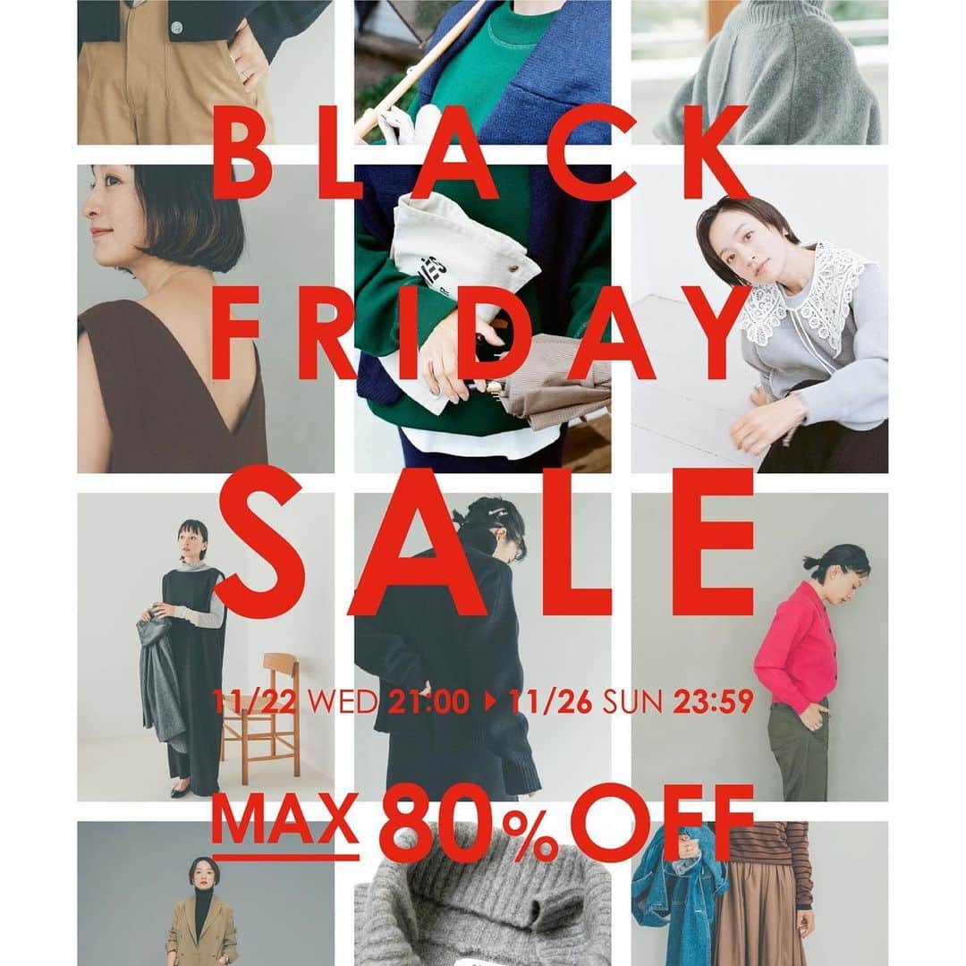 オブレクトのインスタグラム：「【速報】BLACK FRIDAY SALE スタート🖤 MAX 80%OFF❗️  11/22(WED)21:00 - 11/26(SUN)23:59まで  BLACK FRIDAY SALEがスタートしました❣️ なんとMAX 80%OFF❗️ oblektの全てのアイテムが対象です✨  売り切れ必至商品もございますのでお早めに✨ 大変お得なこの機会にぜひご利用ください🌿  目玉商品はスライドでご覧ください👀✨  #oblekt #オブレクト #blackfriday #blackfridaysale  #ブラックフライデー #ブラックフライデーセール  #サステナブル」