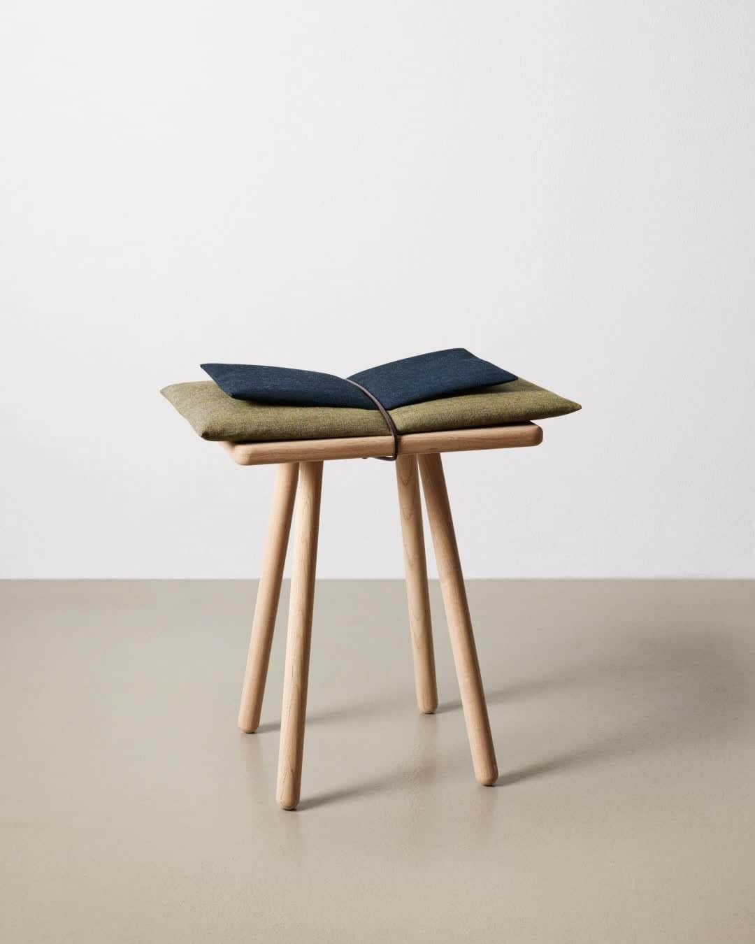フリッツハンセンのインスタグラム：「In celebration of Georg Stool's 10th anniversary, designer @chrisliljehal, has crafted ten unique editions. A double cushion concept leans into the designer's observation of people playfully lifting Georg's cushion.⁠ ⁠ The ten new editions will be exhibited and sold at the Fritz Hansen Store in Copenhagen from 22nd November to 6th December. ⁠ ⁠ All proceeds go to charities selected by the designer.⁠ ⁠ Learn more about the designer and the Georg series via the link in bio.」