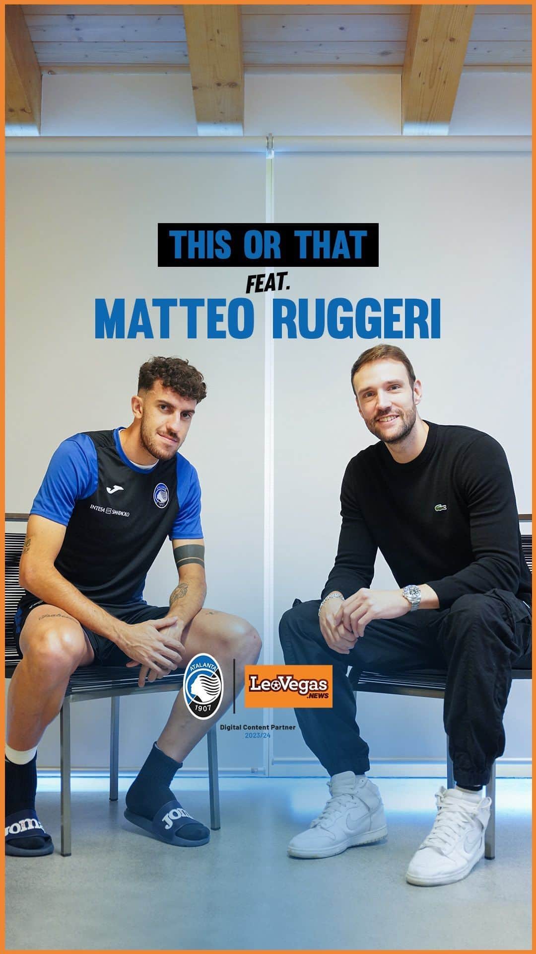 アタランタBCのインスタグラム：「↔️ 𝑻𝒉𝒊𝒔 𝒐𝒓 𝒕𝒉𝒂𝒕 feat. 𝙈𝙖𝙩𝙩𝙚𝙤 𝙍𝙪𝙜𝙜𝙚𝙧𝙞  🎙️ @andreazenga93  🙌🏼 @atalantabc | @leovegas.news」