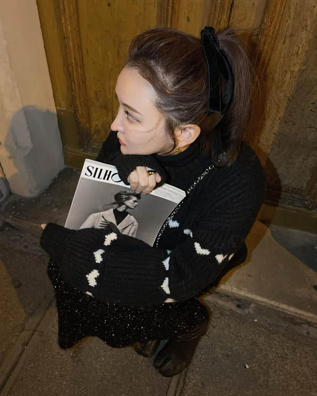 白倉あやさんのインスタグラム写真 - (白倉あやInstagram)「Christmas knit…🖤」11月22日 22時33分 - shirakur_a