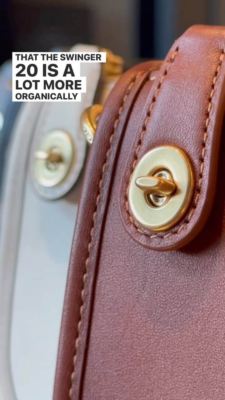 コーチのインスタグラム：「Same but different. ✨ Although both bags are reimagined for today, the Penn Shoulder Bag is inspired by archival Coach Y2K designs while the Swinger 20 is a Coach Original, based on a 1980s Coach design. #CoachNY」