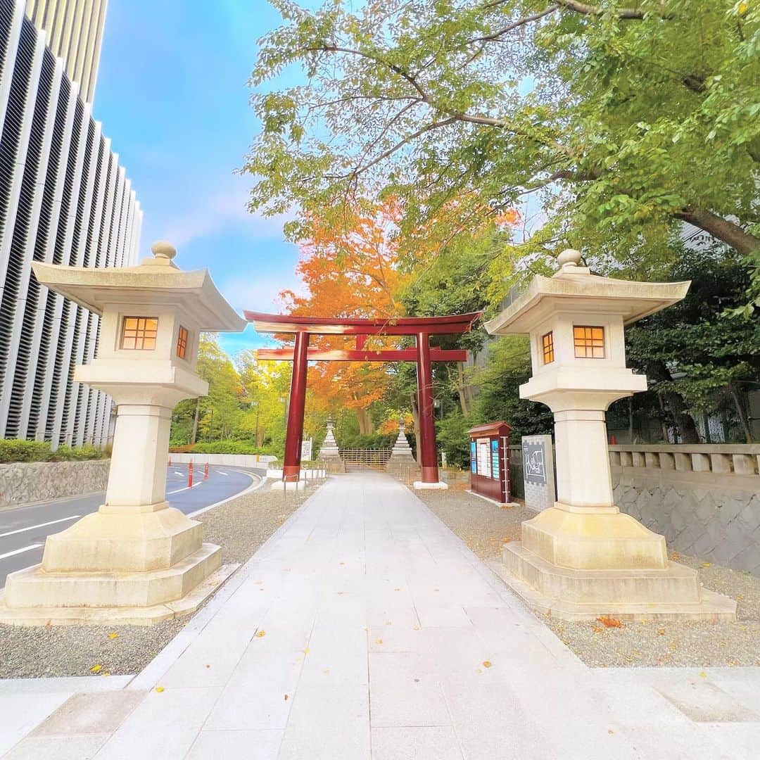 YOKANのインスタグラム：「《OhaYOKAN》  今朝の 原宿表参道は 雨のち曇りのち晴れ…🌤️  生暖かく  雨上がりで 空気の美味しい朝🌅  朝ラン＆ウォークは  お仕事の関係で 短めでしたが快調でした…🏃‍♀️👟  みなさま  笑顔で ステキな勤労感謝の日を…🎌💓🎌  ※今朝の  《YOKAN散歩》  街角アート写真は  神社仏閣シリーズ…⛩️  原宿  『東郷神社：とうごうじんじゃ』  竹下通りの すぐ裏手にあり  明治通り側の入口には  大きな 鳥居と灯籠が見事です…⛩️✨  もうすぐ 東郷記念館の庭園を含めて  紅葉が 見頃になります…🍁  #harajuku #omotesando #tokyo #原宿 #表参道 #morning #朝 #running #ジョギング #朝ラン #walking #ウォーキング #朝活 #OhaYOKAN #YOKAN散歩 #YOKAN #streetart #街角アート #shrinesandtemples #togoshrine #神社仏閣 #東郷神社 #鳥居 #紅葉 #tokyocameraclub #インスタ映え #instagram #笑顔でステキな1日を💓」