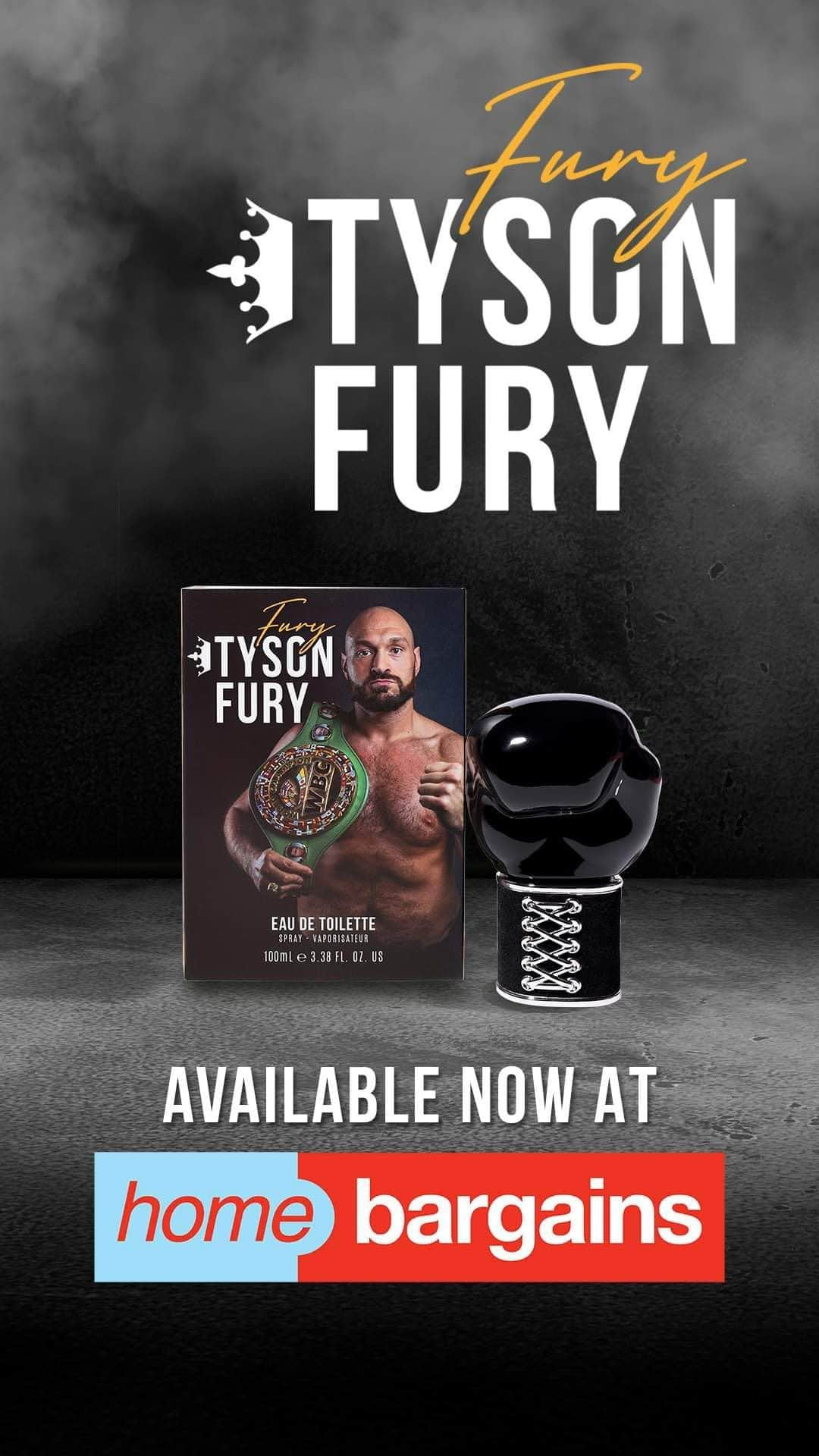 タイソン・フューリーのインスタグラム：「The Fury Fragrance By Tyson Fury is now available at @homebargains🥊  Opening with a precious wood inspired sensation, this fragrance evokes powerful exotic eastern spices. Followed by sandalwood and rosewood, with a hint of amber for a sensual warmth, this pioneering composition gives you the power to succeed.  Shop the perfect gift online and in store for just £14.99🥊 #homebargains #TysonFury #FuryFragrances」