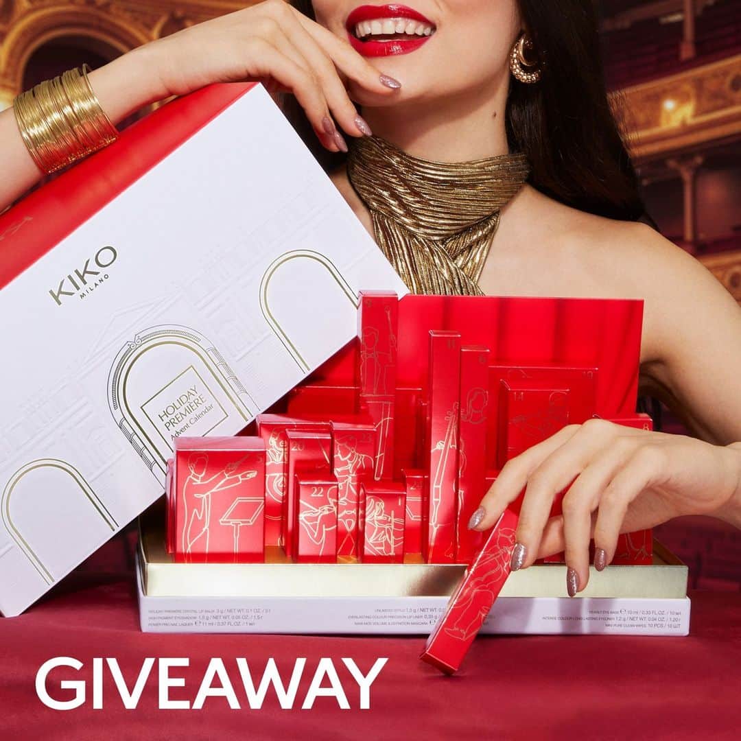 KIKO MILANOのインスタグラム：「GIVEAWAY ALERT! 🎁 ⁣ Embrace the festive magic with daily surprises! This is your chance to win our exquisite #KIKOHolidayPremiere Advent Calendar worth £ 99.00 ✨⁣ Here's how to participate:⁣ - ��Like the giveaway post on Instagram⁣ - Tag 3 friends in the comments⁣ ��- Make sure you're following @kikomilano on Instagram⁣ 3 winners will be picked randomly & announced on IG stories!⁣ Giveaway ends 26/11/2023, 23.59 CET. Rules here: https://bit.ly/KIKOAdventCalendarGiveaway⁣ ⁣ #KIKOGiveaway #makeupgiveaway #adventcalendar #makeupadventcalendar #holidaymakeup」