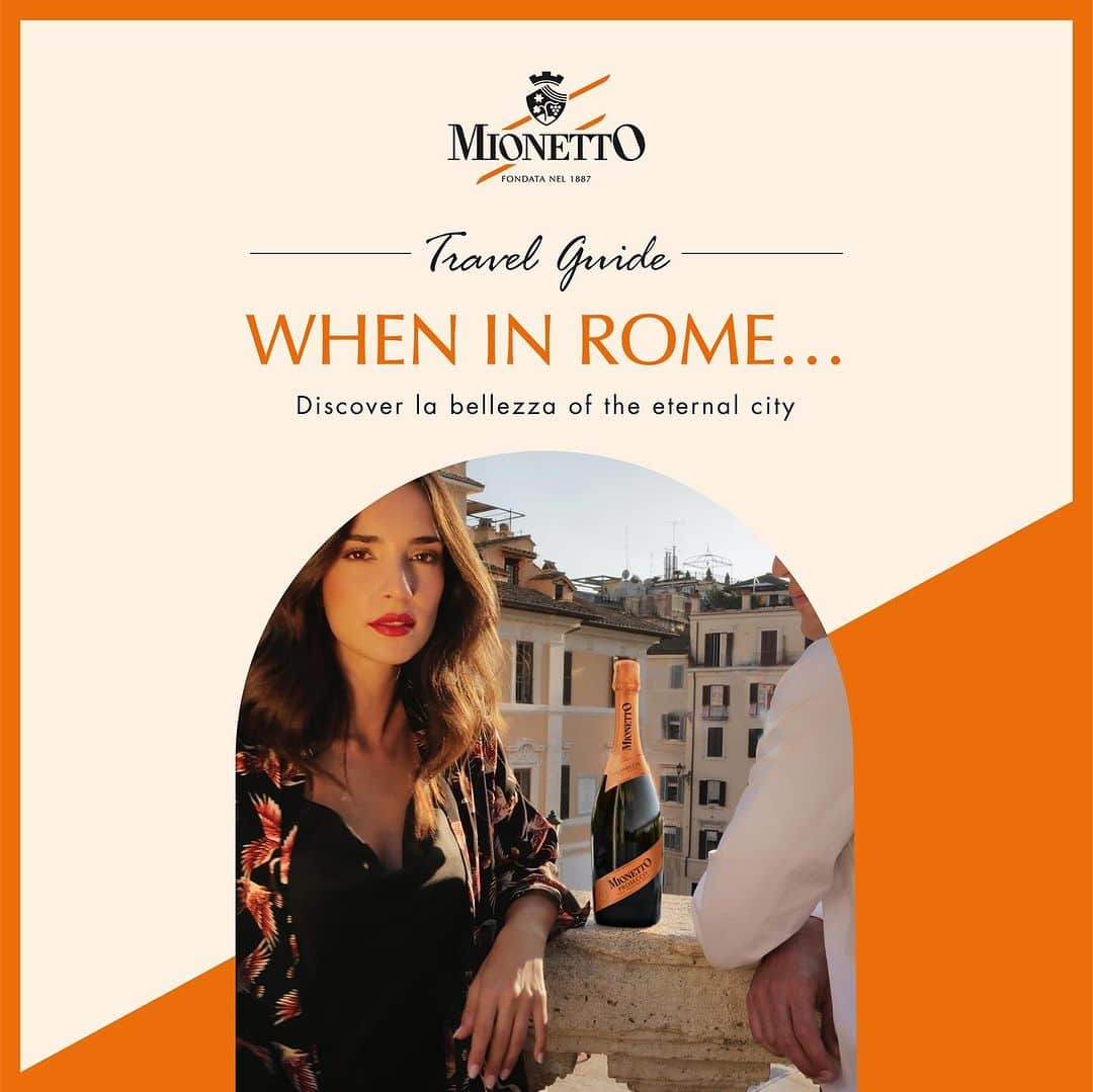 Mionetto USAさんのインスタグラム写真 - (Mionetto USAInstagram)「MIONETTO TRAVEL GUIDE 🧡🍾  WHEN IN ROME...  Allora! When in Rome, do as the Roman’s do! We’ve made it to the eternal city, the city of  ancient architecture, history, art, and food.  Follow this guide as we continue explore Roma, from the Trevi Fountain to the Colosseum, & some pasta breaks along the way, get ready to capture #MioDolceFarNiente moments with Mionetto’s Travel Guide, the ultimate companion for your viaggio Italiano! So, with your passport in hand and your stylish Mio orange suitcase packed, andiamo to Roma!    Don’t forget to save and share our Rome Travel Guide with your amici e famiglia for their next viaggio Italiano to Roma!    #MionettoTravelGuide  #Roma #MionettoProsecco #TravelToItaly  Mionetto Prosecco material is intended for individuals of legal drinking age. Share Mionetto content responsibly with those who are 21+ in your respective country. Enjoy Mionetto Prosecco Responsibly.」11月23日 2時03分 - mionettoproseccousa