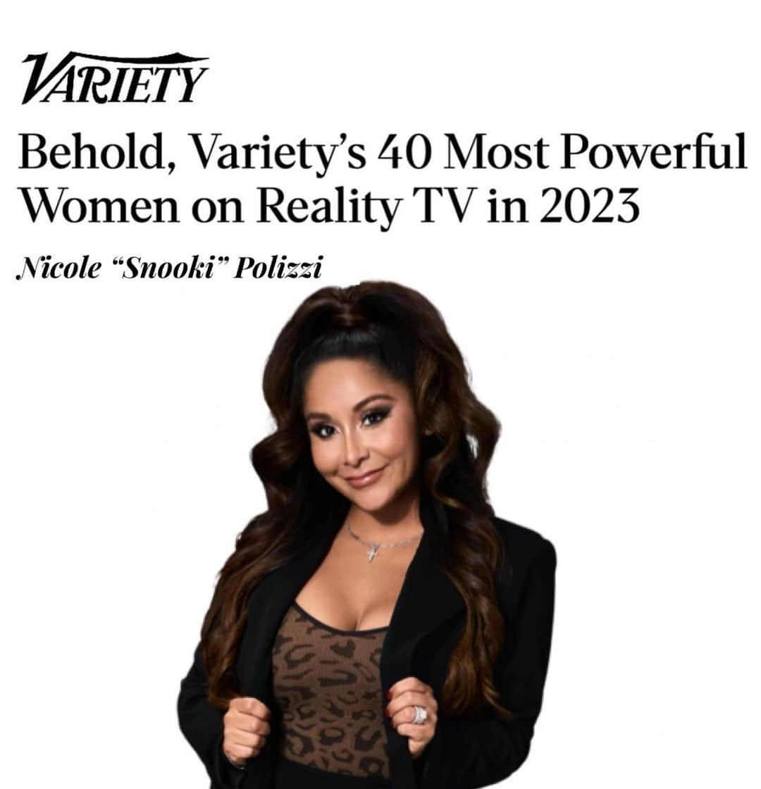 ニコール・ ポリッツィのインスタグラム：「What a nice birthday present!!! Thank you @variety for this amazing honor! My boo @jwoww and I were literally crying. #snookwoww  Wish I could come celebrate with all these incredible ladies honored next weekend but Cheer Mom duties call 😩 We did it, Joe! 🥂」