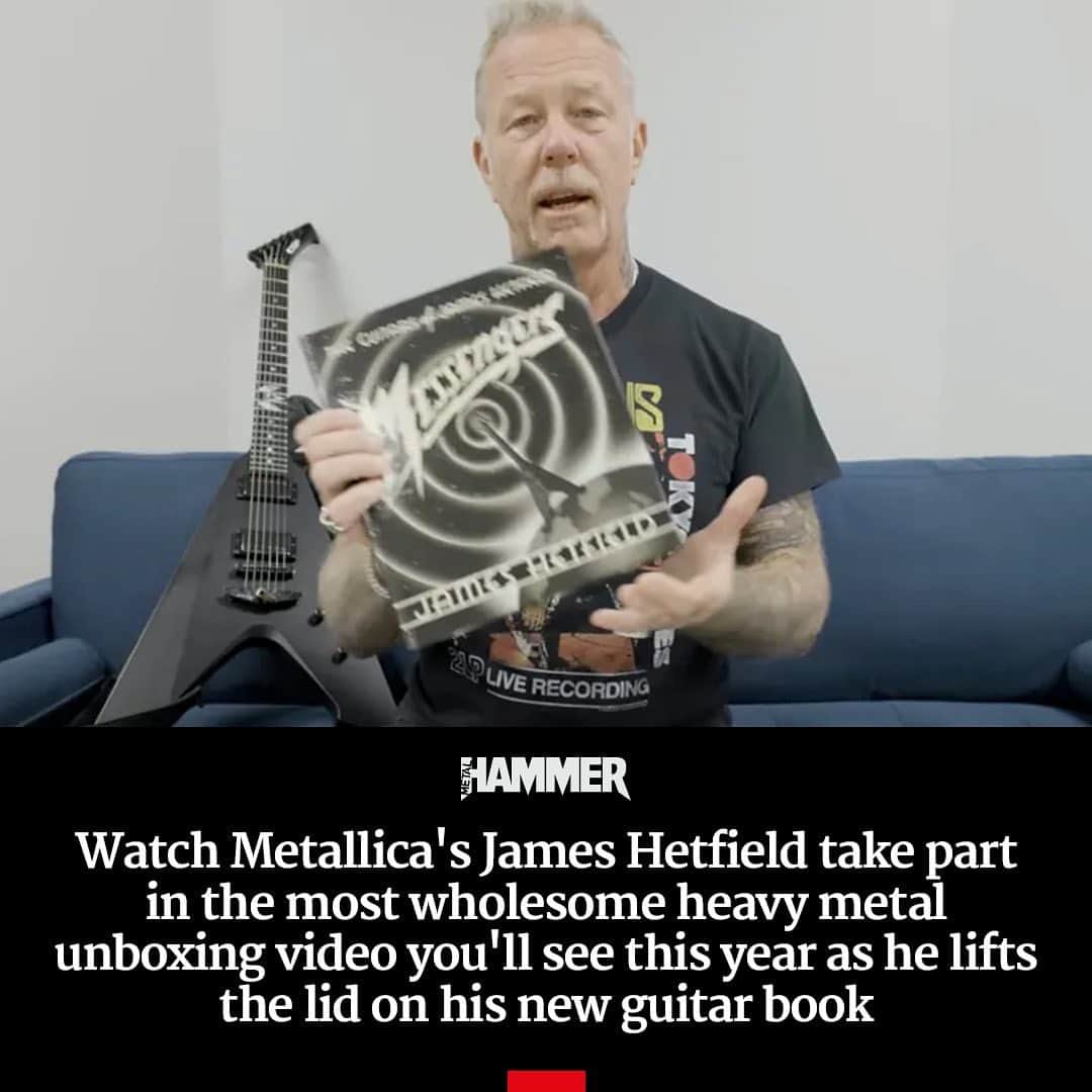 METAL HAMMERのインスタグラム：「Papa Het unboxes his new guitar book in a very wholesome video. 🖤 Watch it via the link in bio.」