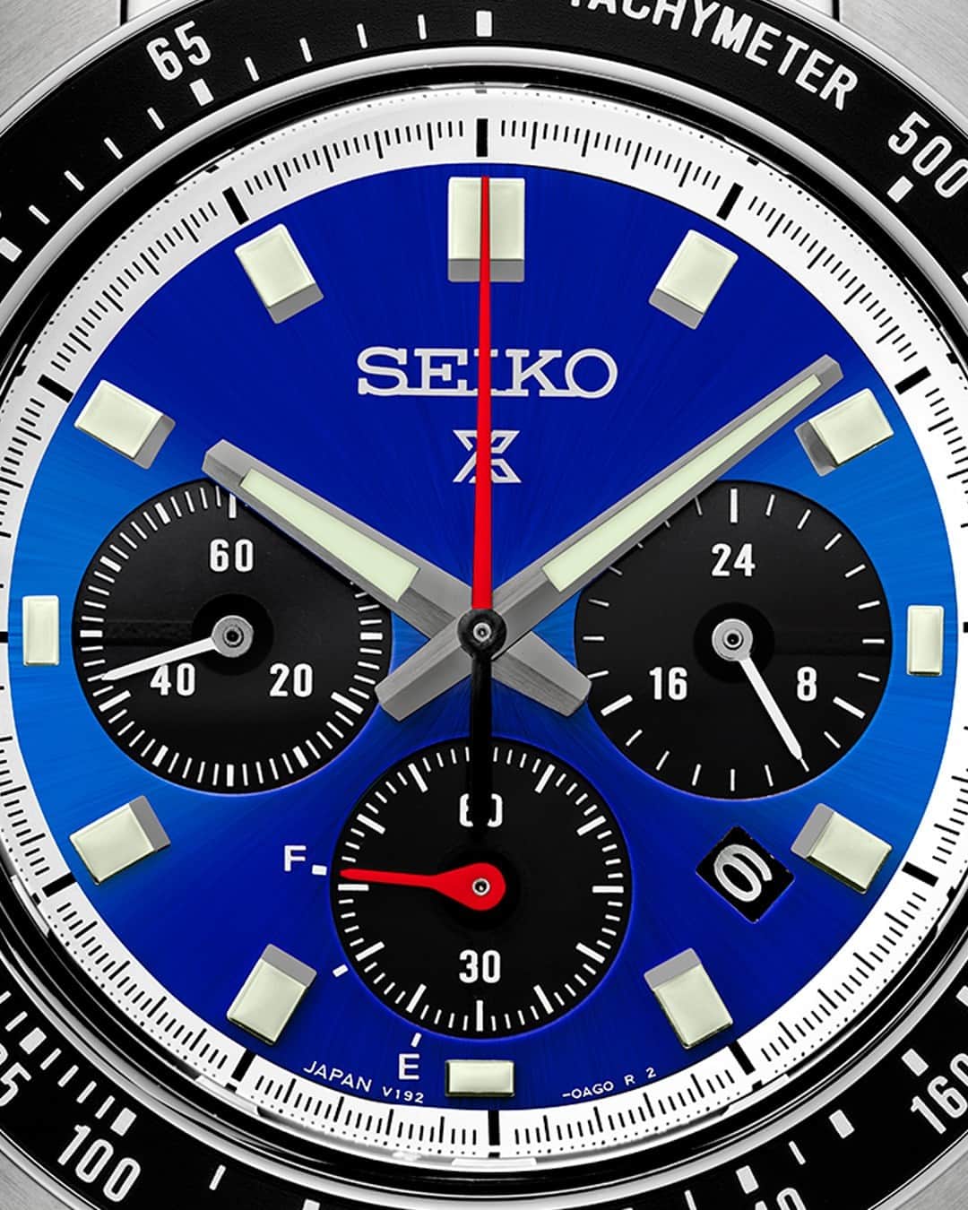 Seiko Watchesさんのインスタグラム写真 - (Seiko WatchesInstagram)「In a Seiko Race, #SSC931 Takes 1st Place! 🏁 - This vivid blue dial catches your eyes as its LumiBrite hands & markers make their way around the sharp black tachymeter ring. The three black subdials and bright red second-hand draw inspiration from vintage racing cars, allowing your timepiece game to take first prize, no question!  #Seiko #Prospex #KeepGoingForward」11月23日 6時01分 - seikowatchusa