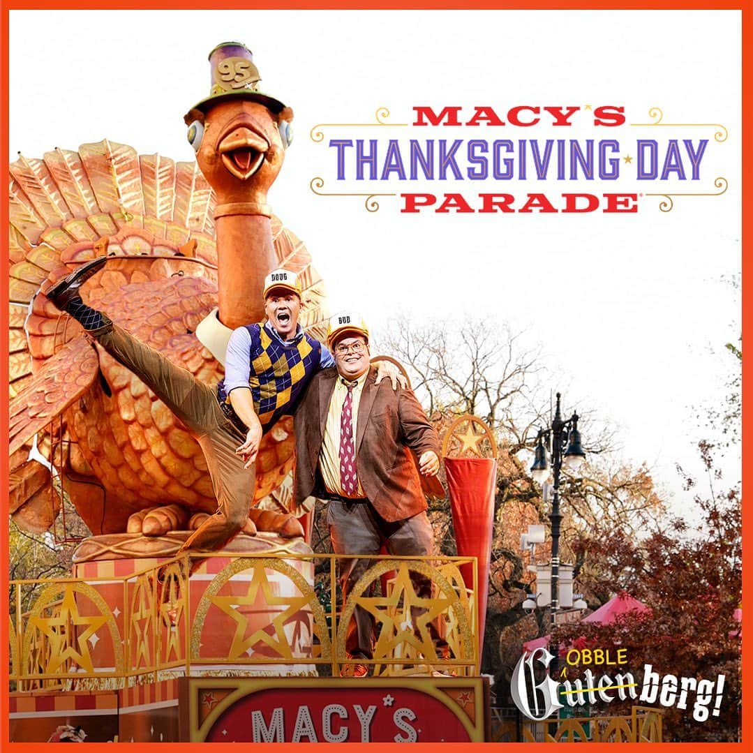 アンドリュー・ラネルズのインスタグラム：「Tomorrow, we feast on DREAMS! Be sure to tune in to @andrewrannells and @joshgad on the @nbc #macysthanksgivingdayparade broadcast 🍽️✨ #GutenbergBway」