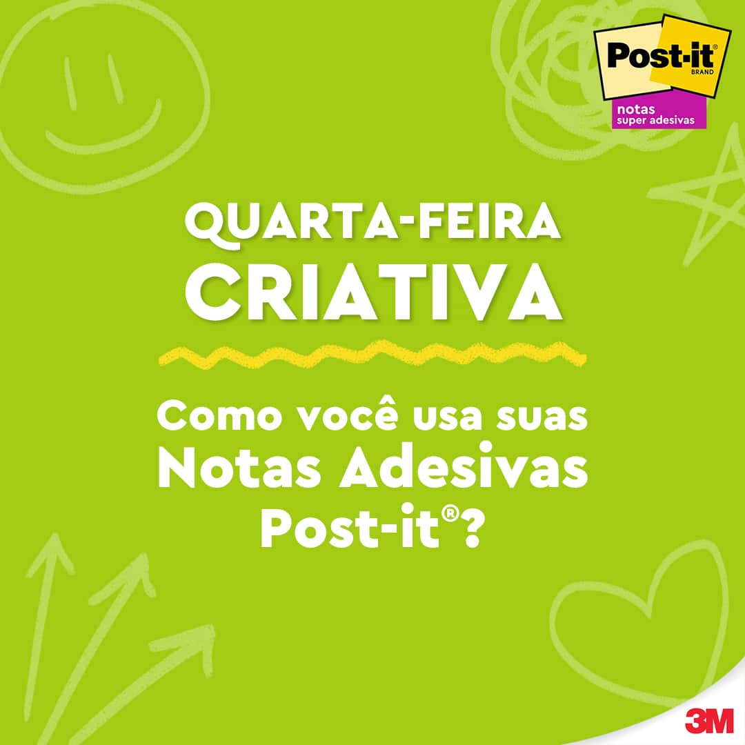 Post-it Brasilのインスタグラム：「Você tem uma mente criativa? Nos marque nas suas obras de arte com suas Notas Post-it® Super Adesivas 😍 #LiberteSuasIdeias #QuartaCriativa #NotasAdesivas」