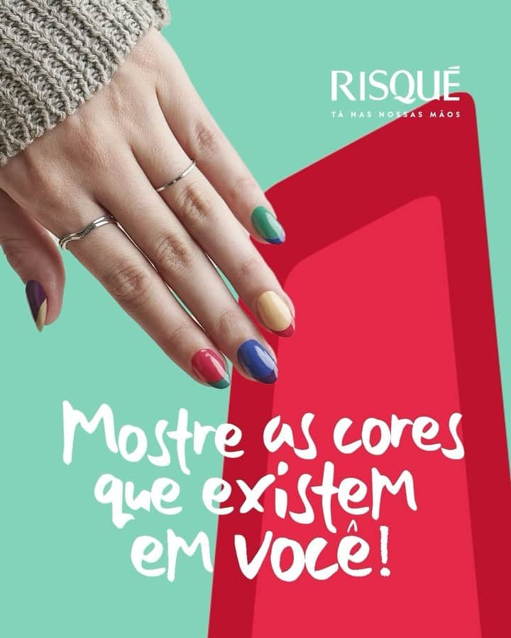 Risqueのインスタグラム：「Ninguém vai te levar a sério com as unhas coloridas. Ah, sai dessa! Vamos juntas quebrar os padrões e julgamentos da sociedade. Se jogue nas cores e celebre o seu eu mais colorido com Risqué. 💅 Saiba mais!」