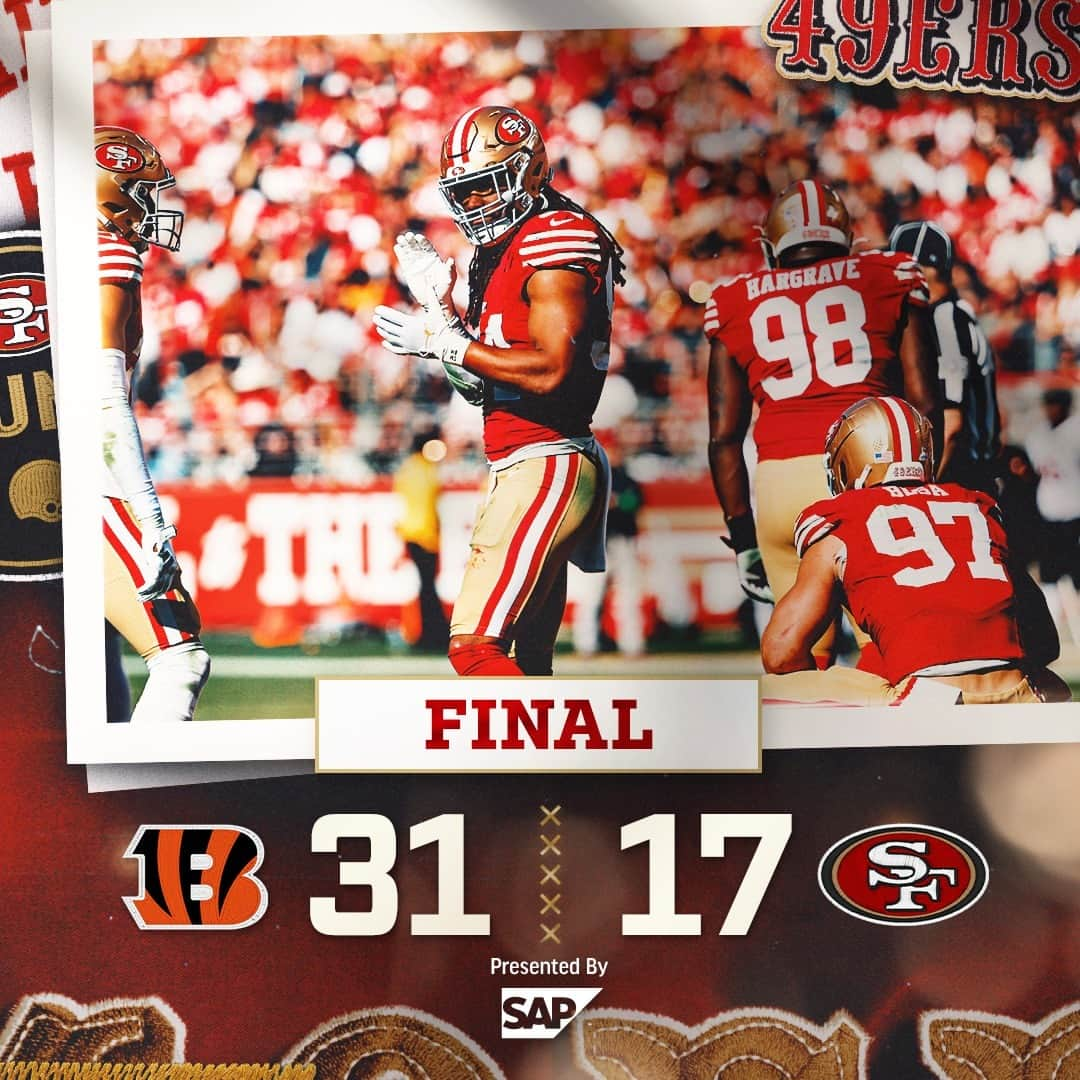 サンフランシスコ・フォーティナイナーズのインスタグラム：「Final from #CINvsSF」