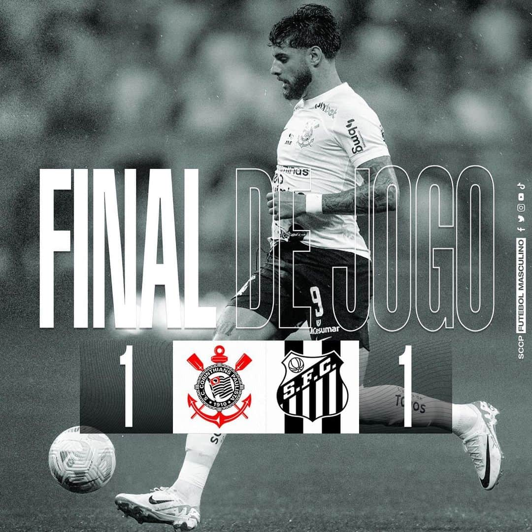 コリンチャンスさんのインスタグラム写真 - (コリンチャンスInstagram)「Fim de jogo.  Corinthians 1 🆚 1 Santos  #SCCPxSAN #DiaDeCorinthians #VaiCorinthians」10月30日 8時44分 - corinthians