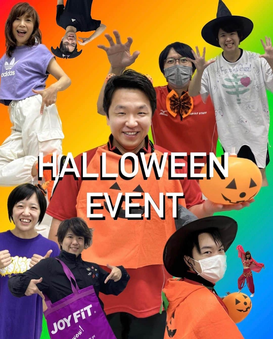 JOYFIT長岡日赤のインスタグラム：「* 10/31ハロウィンイベント開催！！ トレーニングウエアか私服で 【紫】か【オレンジ】を身に着けていただいた方に、 クジ付きのお菓子をプレゼントします(仮装でも可）  スタッフの写真を参考にしてみてください🧡💜  さらに！あたりを引いた方には・・・ 選べるプレゼントをご用意してます🎁  皆様のご来館、ご参加をお待ちしております！  #ハロウィン #ハロウィーン #HALLOWEEN #ハロウィンイベント #仮装 #変身 #ジョイフィット #JOYFIT #JOYFIT長岡日赤 #長岡市 #長岡 #見附 #小千谷 #栃尾 #ヨガ #ホットスタジオ #ホットヨガ #トレーニング」