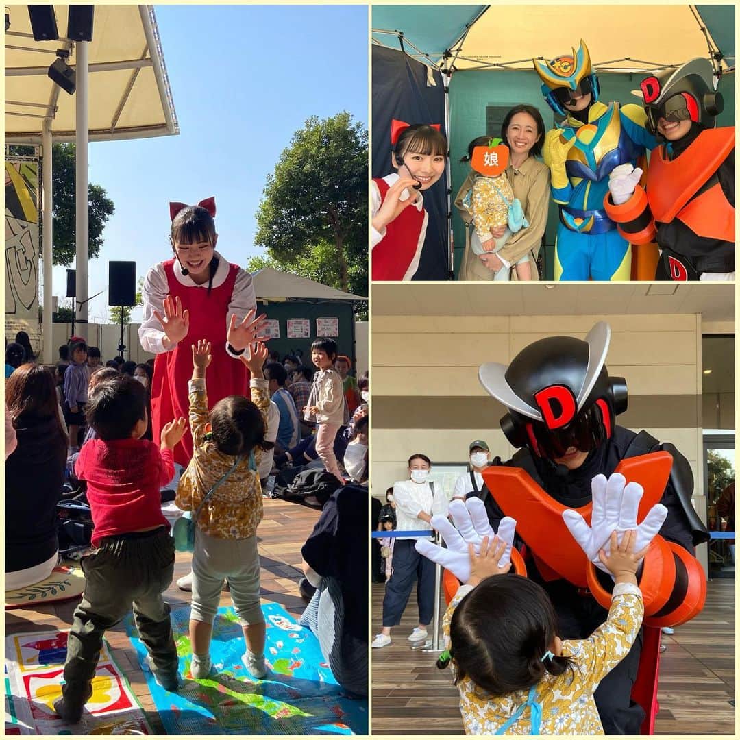 泉水はる佳のインスタグラム：「・ 週末。念願の… チュバチュバワンダーランドのイベントに初参戦してきました！  チュバチュバワンダーランドとはチバテレで放送中の子ども向け番組で、キャプテンC、おねえさん、ダスターDの3人が主要登場人物。千葉を愛するヒーローとして、県内でいろんな活動をしているのです。 そして我が家は月〜金あさ6:30からのこの番組を楽しみにしているのです！！！ 娘と一緒に私もほとんどの歌が歌えるまでになっているほど、チュバチュバは我が家の一部なのです。（熱量感じていただけます？笑🔥）  初めてのステージ、楽しかったです☺️ 娘は立って踊ったりするのは恥ずかしかったようで、私にくっついて座ったままステージをじーっと（ぽわ〜っとしながら）見ておりました。 こういう場所だと恥ずかしいのねと思っていると、わかりませんね。おねえさんたちがステージから降りてそばに来た途端、今までのもじもじは何だったのかと思うほど、私の膝の上からあっという間に立ち上がり、おねえさんに駆け寄りタッチまでして戻ってきた娘。 最後はダスターDが見えなくなるまで、バイバーイバイバーイと大きな声を出して手を振っていました。 あはは、よかったよかった。とにかく本当に楽しかったです。 チュバチュバの皆さん、ありがとうございました🙏🏻  @chubachuba3ch  #チュバチュバワンダーランド  #チバテレ  #千葉」