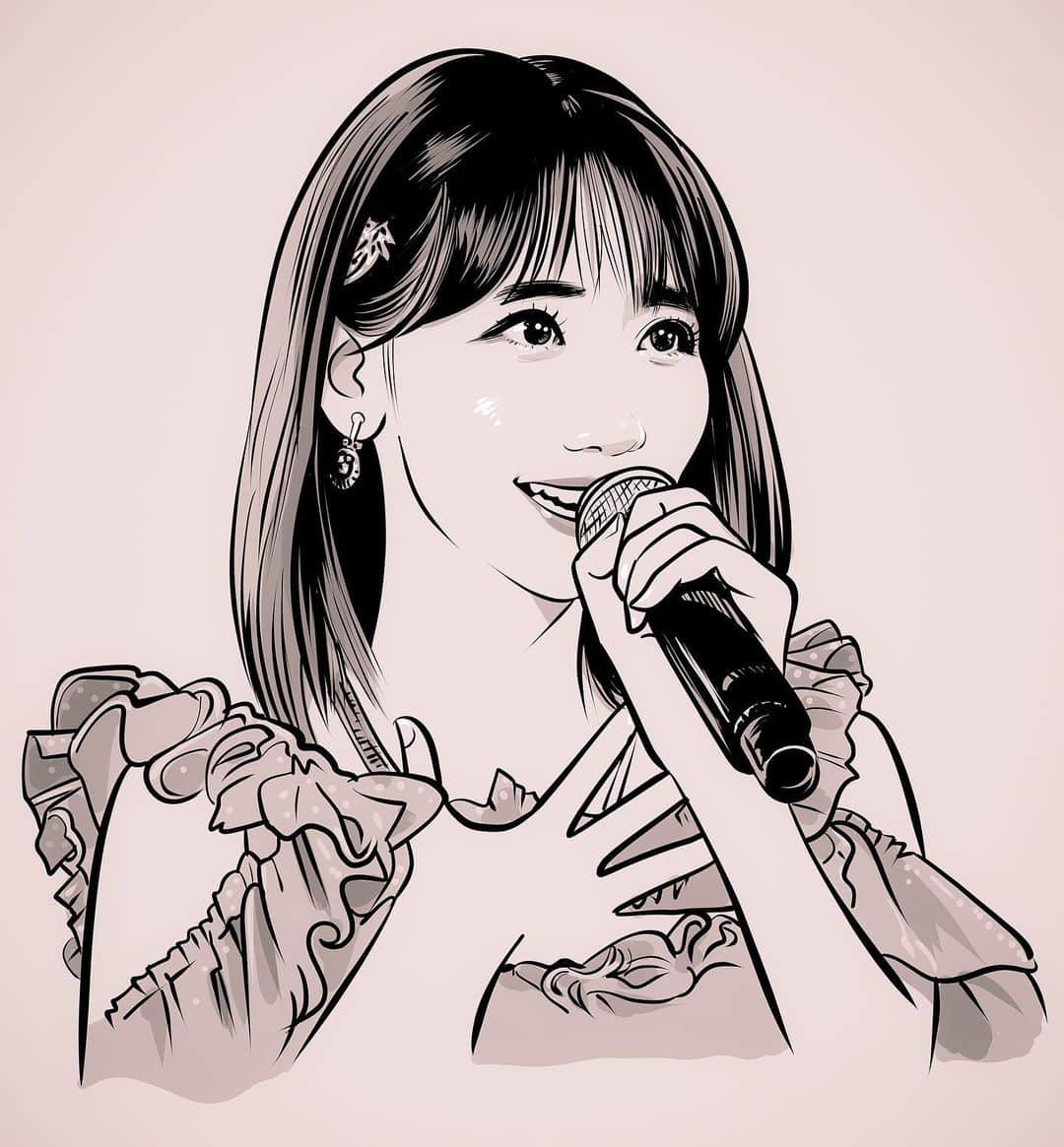 てらりんのインスタグラム：「『柏木由紀さん(@yukikashiwagi_official )』  #イラスト #AKB48 #柏木由紀 #illustration #portrait #art #drawing #kashiwagiyuki」