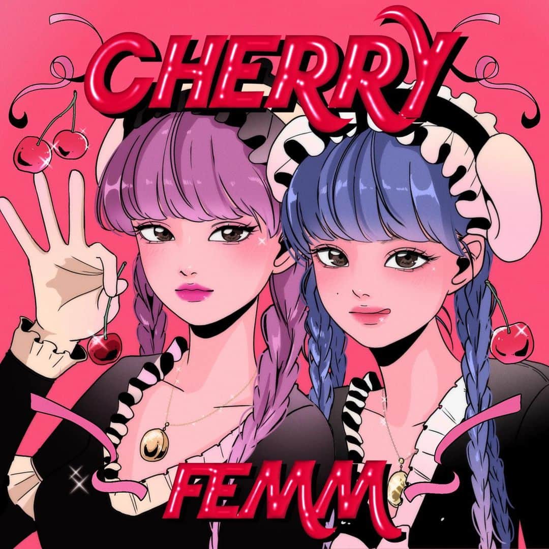 FEMMのインスタグラム：「🍒CHERRY 🍒  FEMM’s Last EP [CHERRY] is coming out on Nov 15th! Can’t wait for you guys to listen to it♡  FEMMのラストEP [CHERRY] が１１月１５日に発売となります！ 早くみんなに聞いてもらいたいな♡  【Track List】 1 CHERRY on TOP 2 Living in the Spotlight 3 Butterfly to the Moon 4 SUN 5 We Flood the Night (MYLK Remix)  Jacket by @angelcry.3  #FEMM #CHERRY #EP」