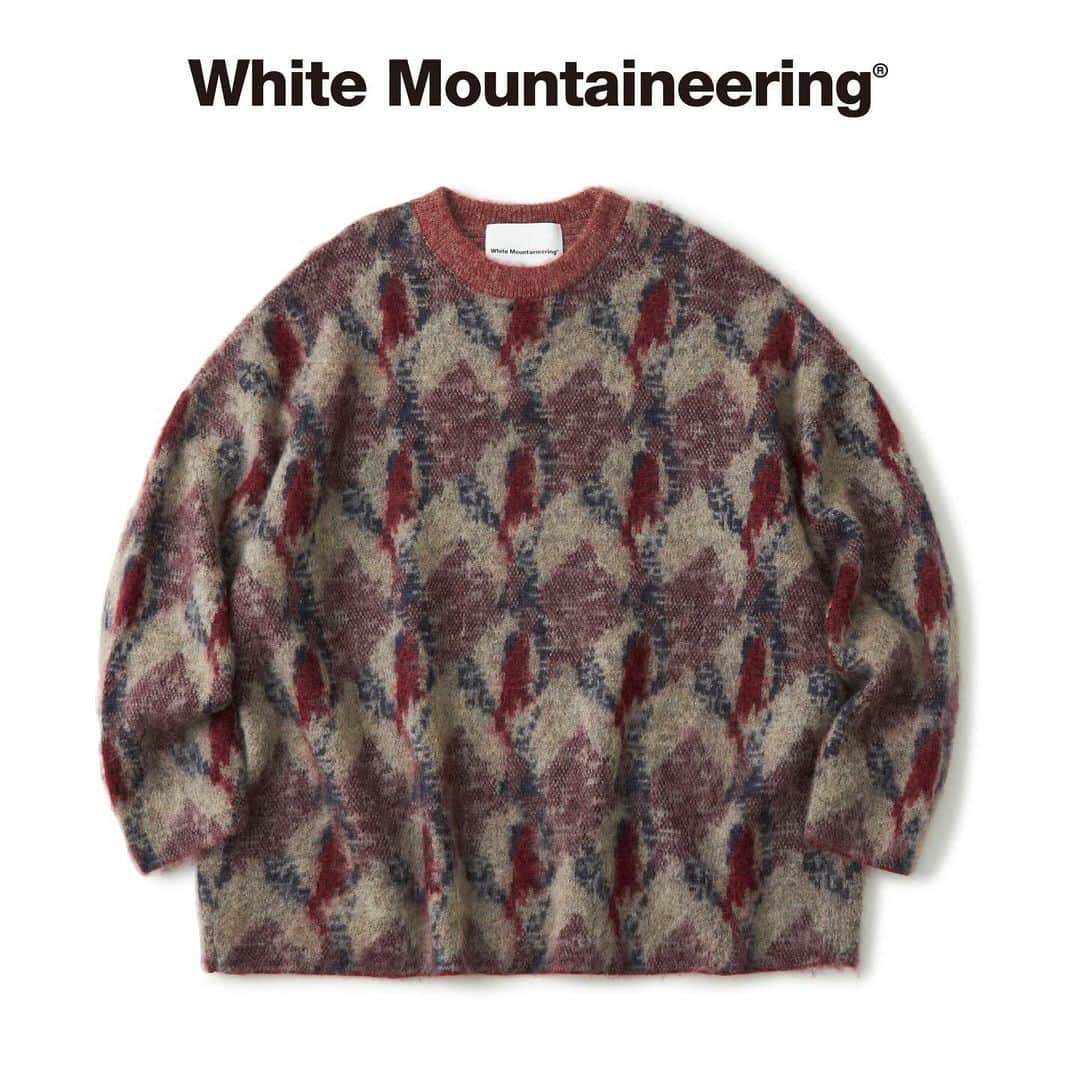 ホワイトマウンテニアリングのインスタグラム：「_ White Mountaineering®︎ 23AW Collection  WM2373602 ABSTRACT PATTERN CREWNECK SWEATER  #whitemountaineering #knit #crewnecksweater #abstractpattern」