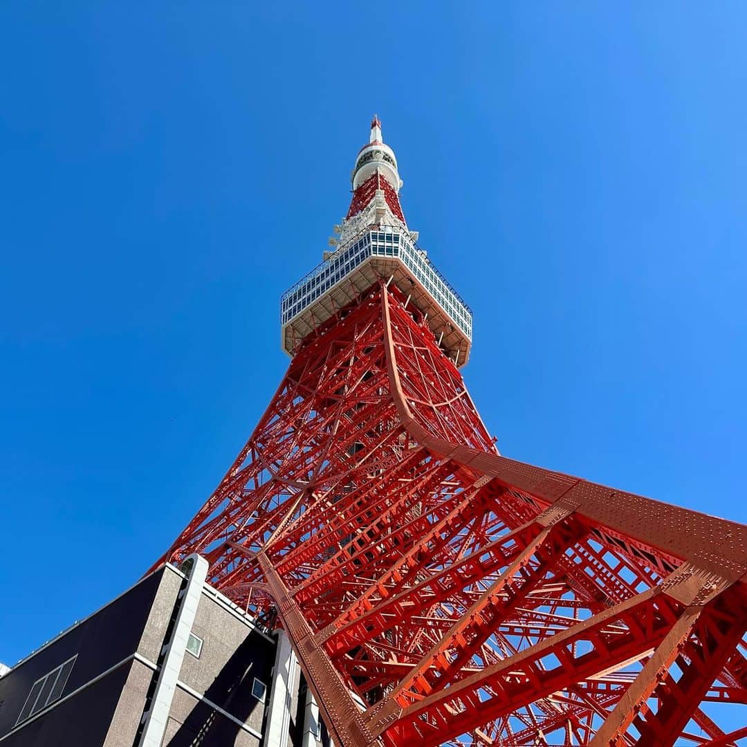 まえちゃんねるのインスタグラム：「昼食後時間があったので、東京タワーを一周して来ました。最後恐怖写真👻  #東京タワー #tokyotower」