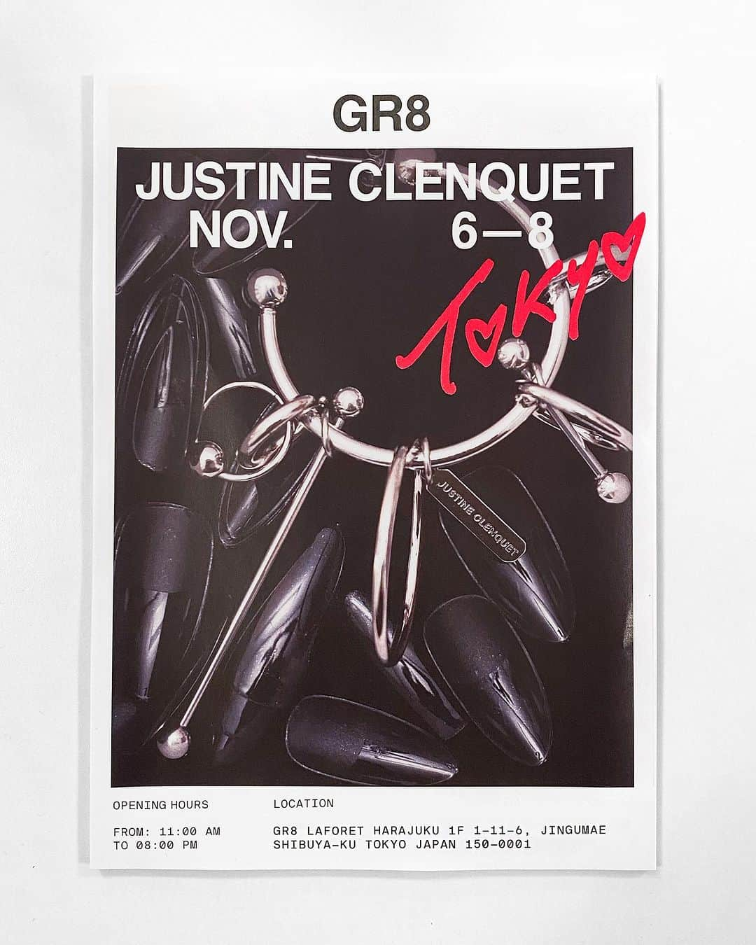 Justine Clenquetさんのインスタグラム写真 - (Justine ClenquetInstagram)「So happy to announce our pop-up event at @________gr8 from November 6 to 8! Come to Laforet j in Tokyo to discover our exclusive jewelry, bags & homeware accessories! 🇯🇵  Opening party on November 6 with custom nail art by @miho_miyakawa  From 5:00 pm to 8:00 pm 💅🏻🥂  日時：11月6日（月）〜11月8日（水） 場所： 〒150-0001 東京都渋谷区神宮前1-11-6 ラフォーレ原宿1F TEL : (03)3475-0411 営業時間：11:00～20:00  #justineclenquet #gr8」10月30日 14時30分 - justineclenquet