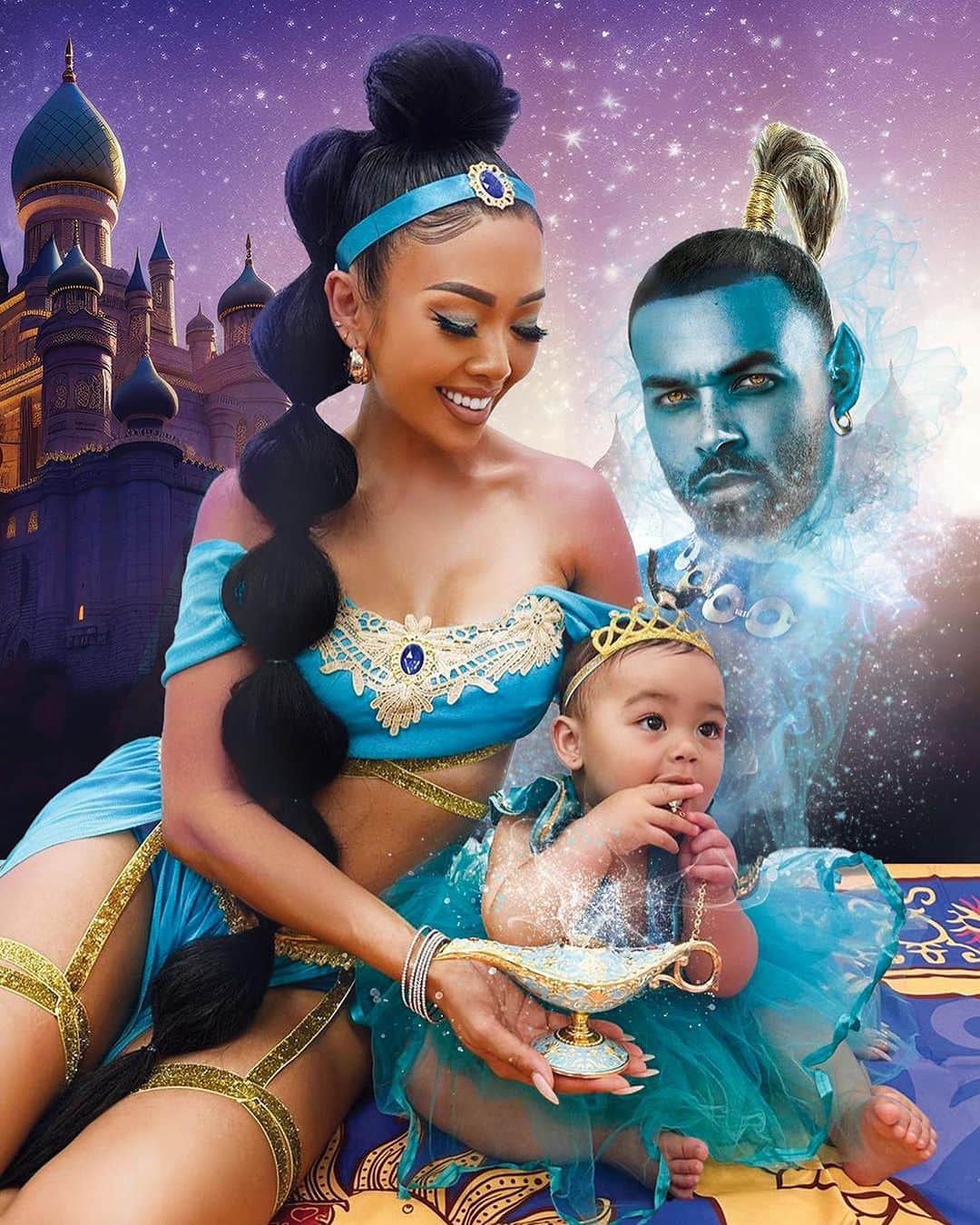 リアン Vのインスタグラム：「A Whole New World With You 🌎🧞‍♂️🌙 @wearethebenjamins 💙」