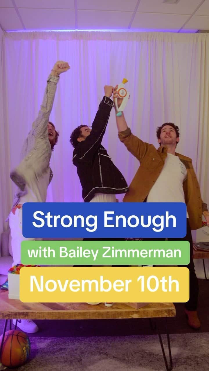 ニック・ジョナスのインスタグラム：「Nothing stronger than the power of friendship. Strong Enough with @bailey.zimmerman out November 10th 💪」