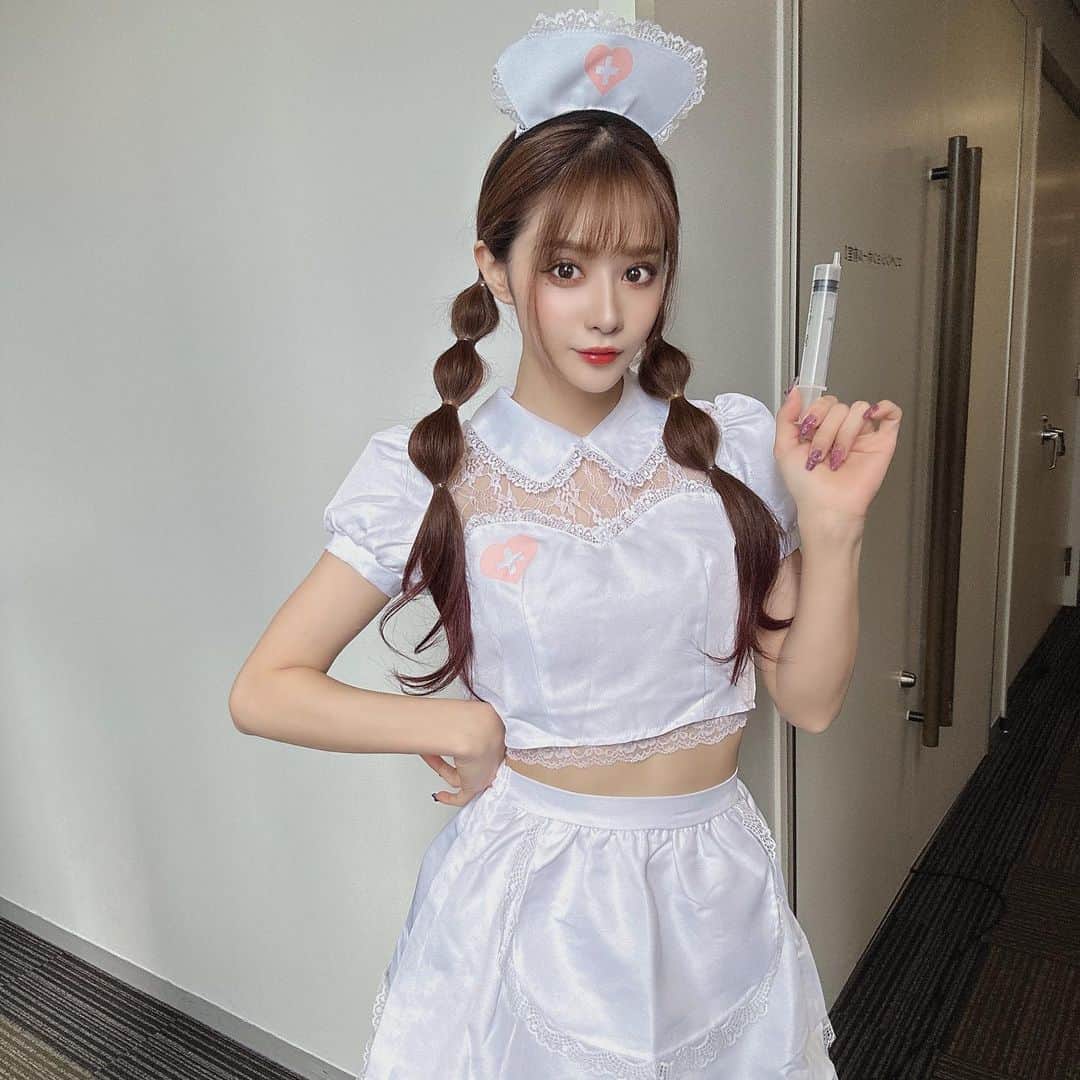Raniのインスタグラム：「💉🚑🏥💊  #halloween #コスプレ #happy #ナース #white #japan #idol #rizinガール #makeup」