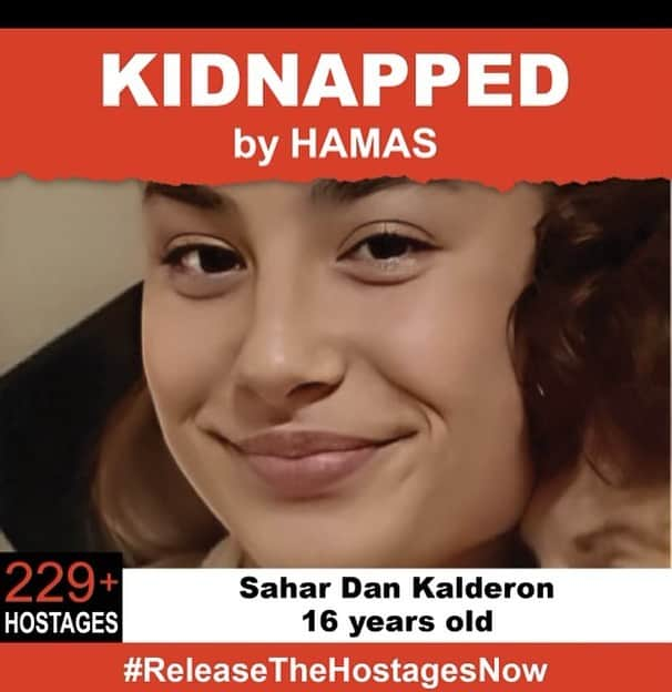 アンディー・コーエンのインスタグラム：「On October 7th,  16-year old Sahar was stolen from her family when Hamas terrorists invaded Israel. Sahar is one of 229 hostages being held captive in Gaza in unknown conditions for over three weeks.  She should be home with her family.  Release Sahar now! #ReleaseTheHostagesNow」