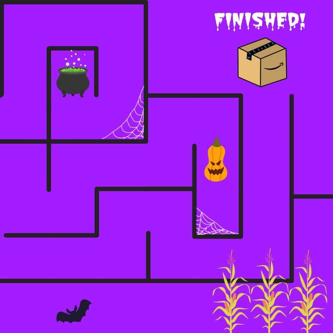 Amazonさんのインスタグラム写真 - (AmazonInstagram)「Swipe through this spooky maze to get to your package, if you dare! 📦👻 Did you make it to the end?」10月31日 1時17分 - amazon
